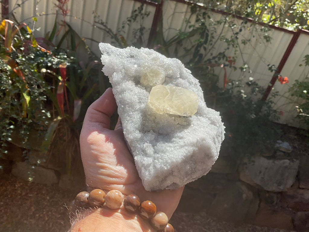 1382g Large Diamond Calcite on Needle Quartz from Fujian, China