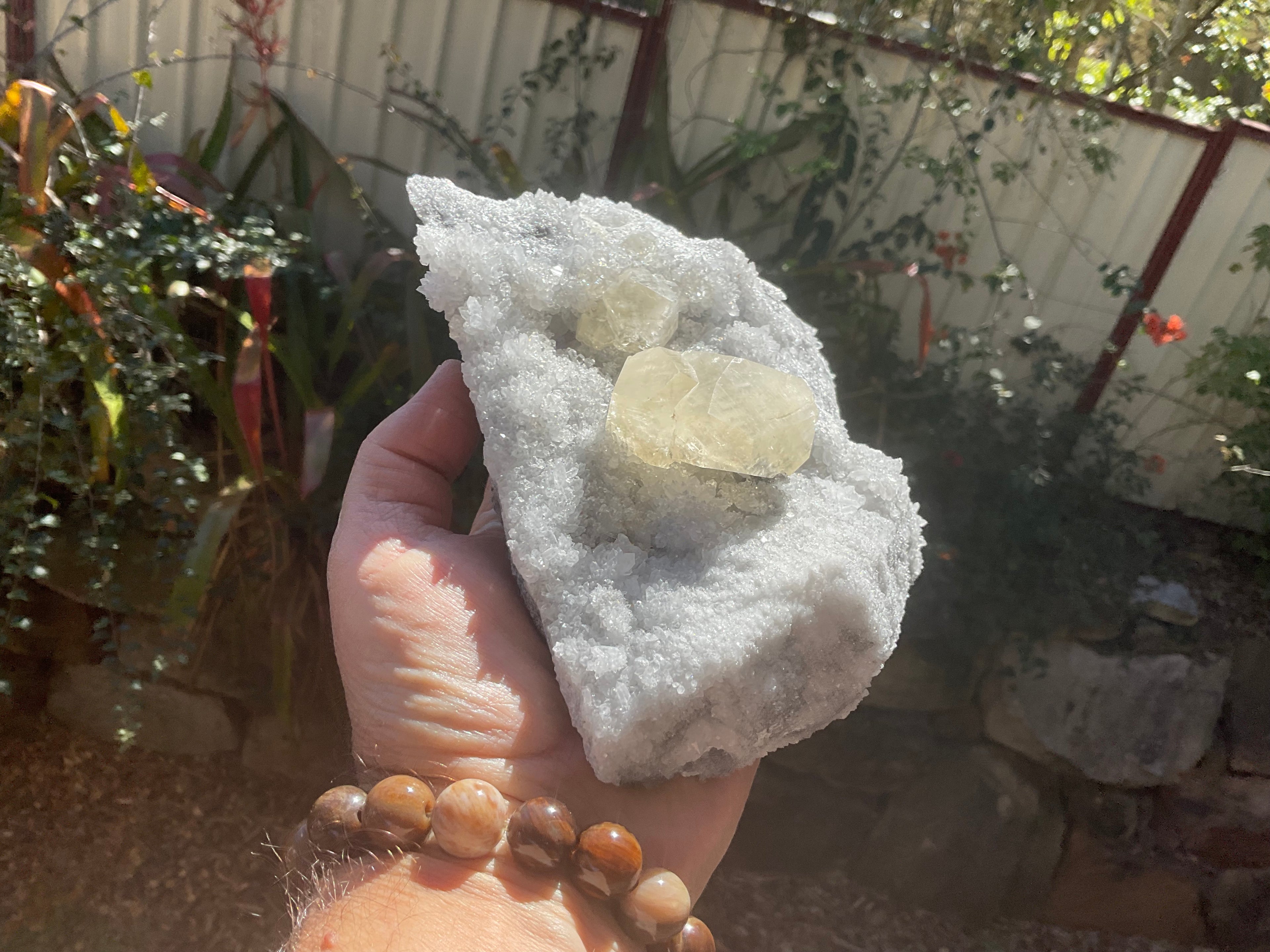 1382g Large Diamond Calcite on Needle Quartz from Fujian, China