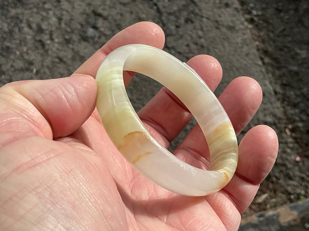 40g Small Green Banded Onyx Bangle 1A