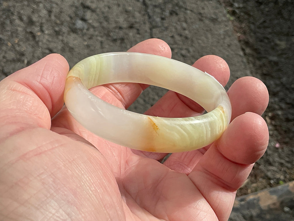 40g Small Green Banded Onyx Bangle 1A