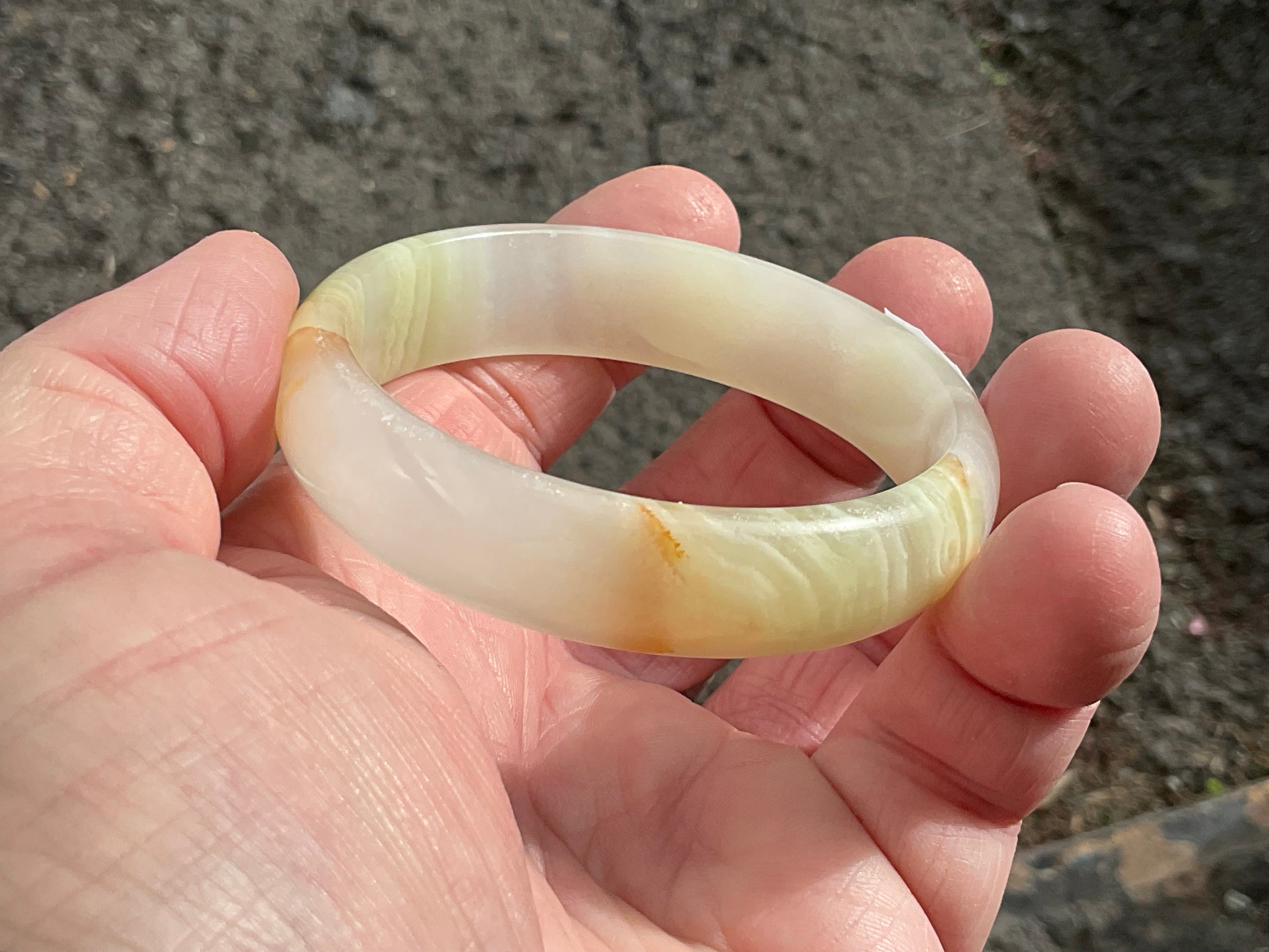 40g Small Green Banded Onyx Bangle 1A