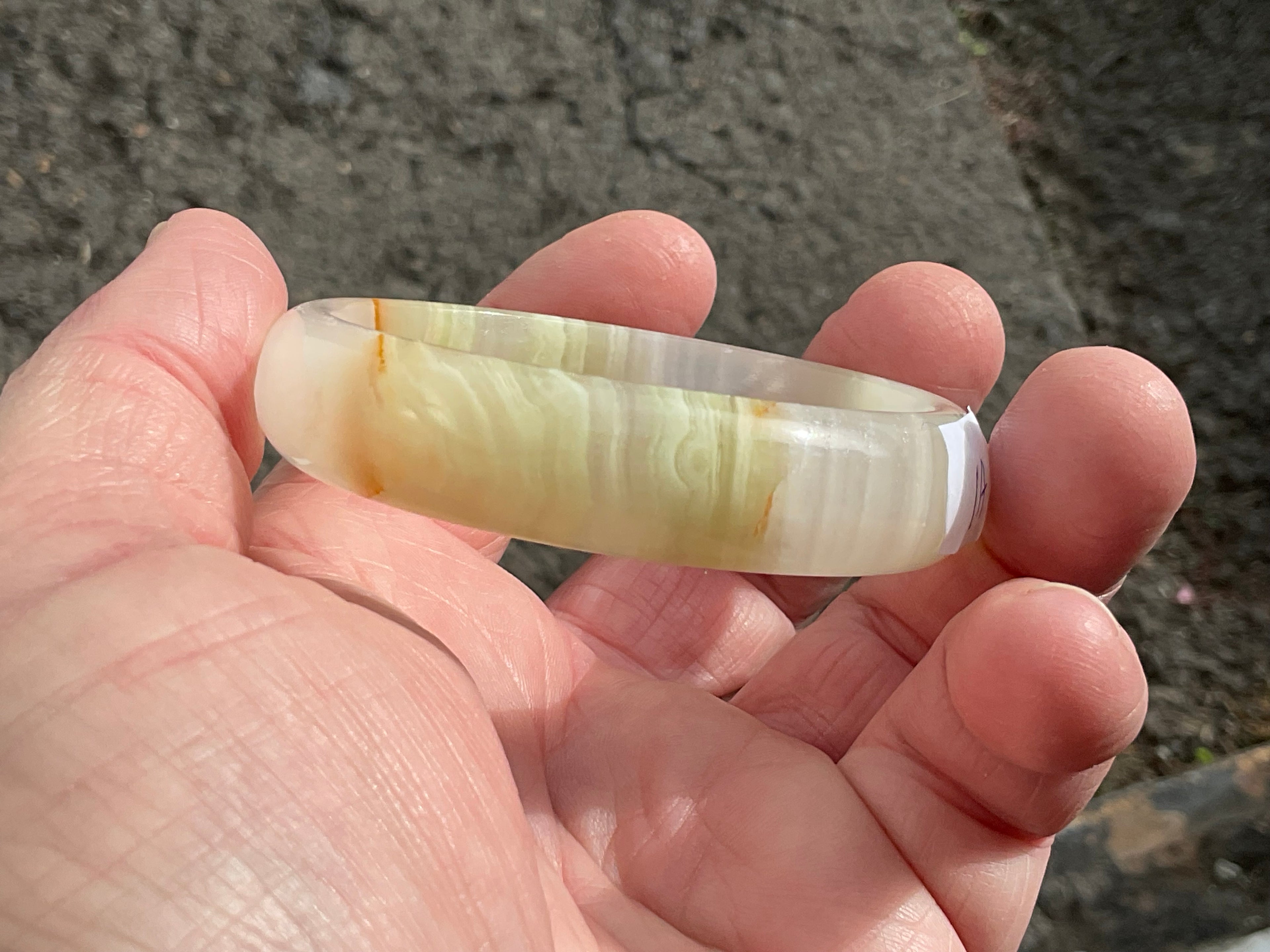 40g Small Green Banded Onyx Bangle 1A