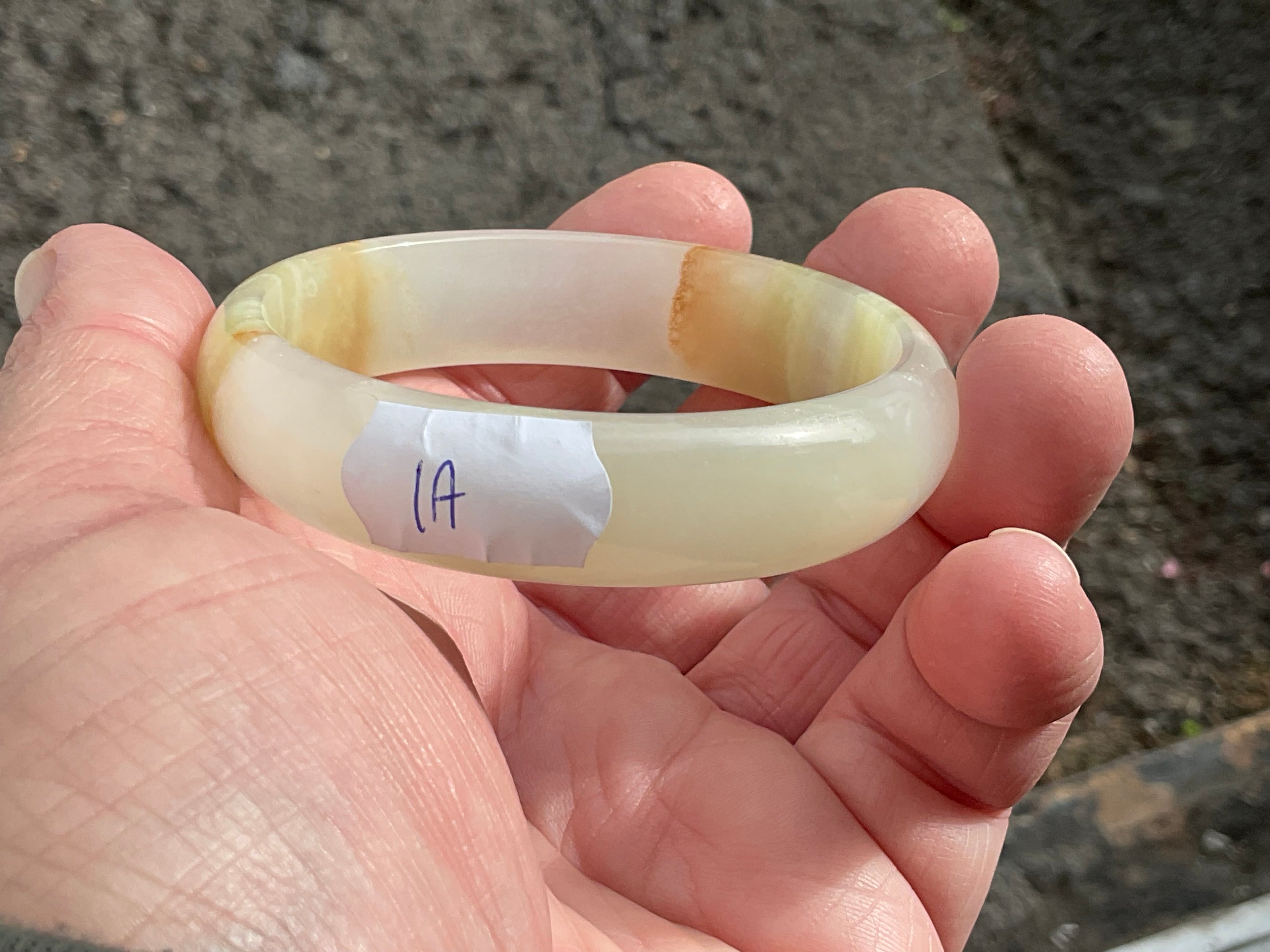 40g Small Green Banded Onyx Bangle 1A