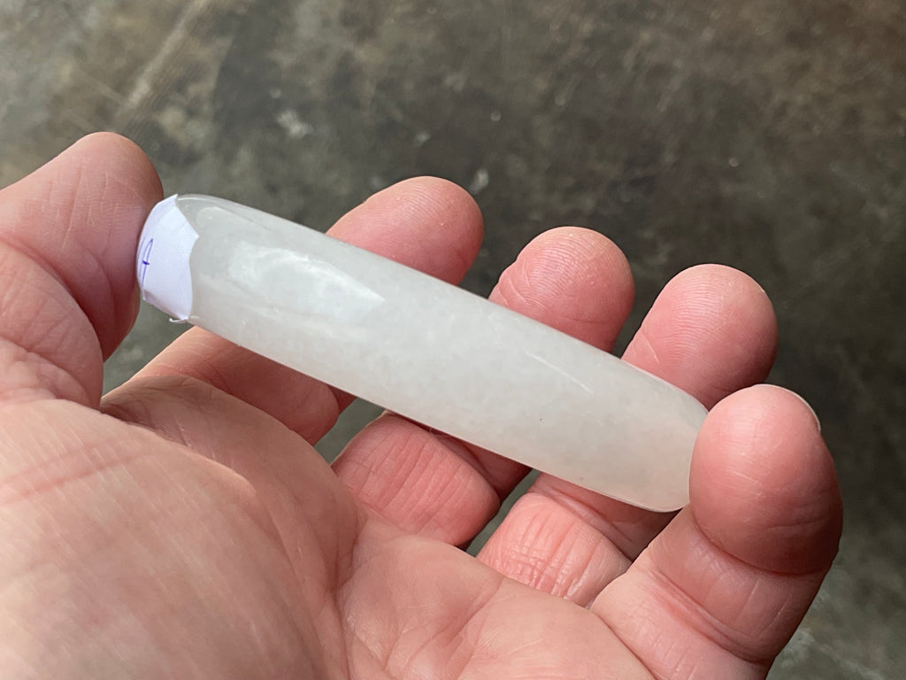 47g White Calcite Solid Bangle  1A