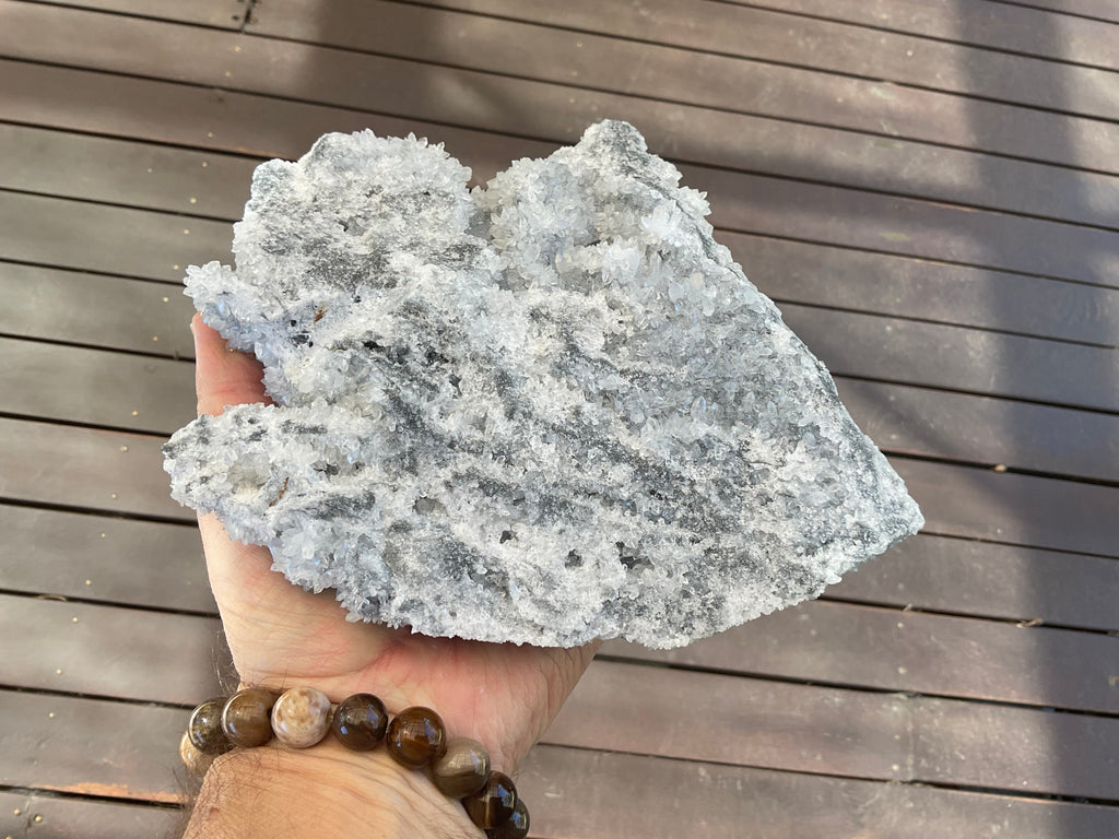 1382g Large Diamond Calcite on Needle Quartz from Fujian, China