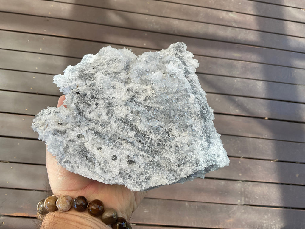 1382g Large Diamond Calcite on Needle Quartz from Fujian, China