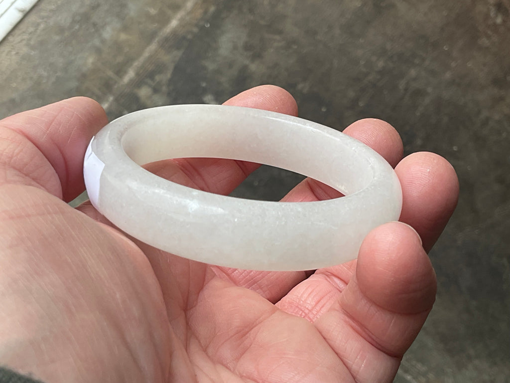50g White Calcite Solid Bangle 1B