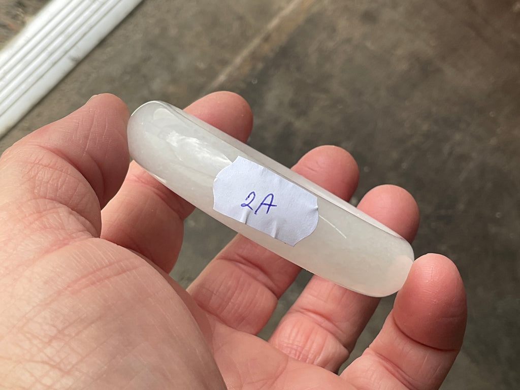 51g White Calcite Solid Bangle 2A