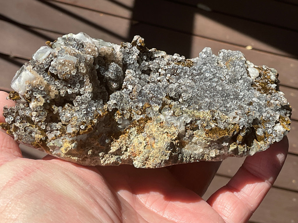 470g Quartz, Goethite, Fluorite and Chalcopyrite Specimen