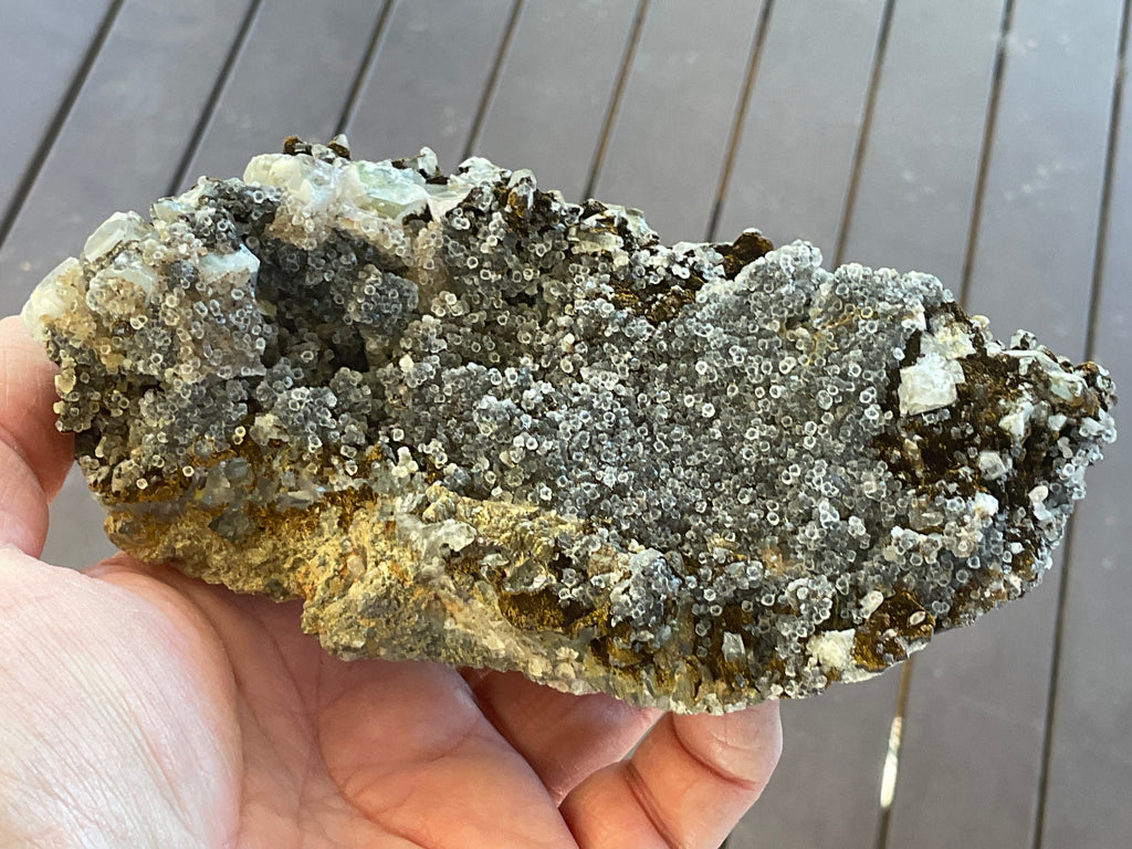 470g Quartz, Goethite, Fluorite and Chalcopyrite Specimen