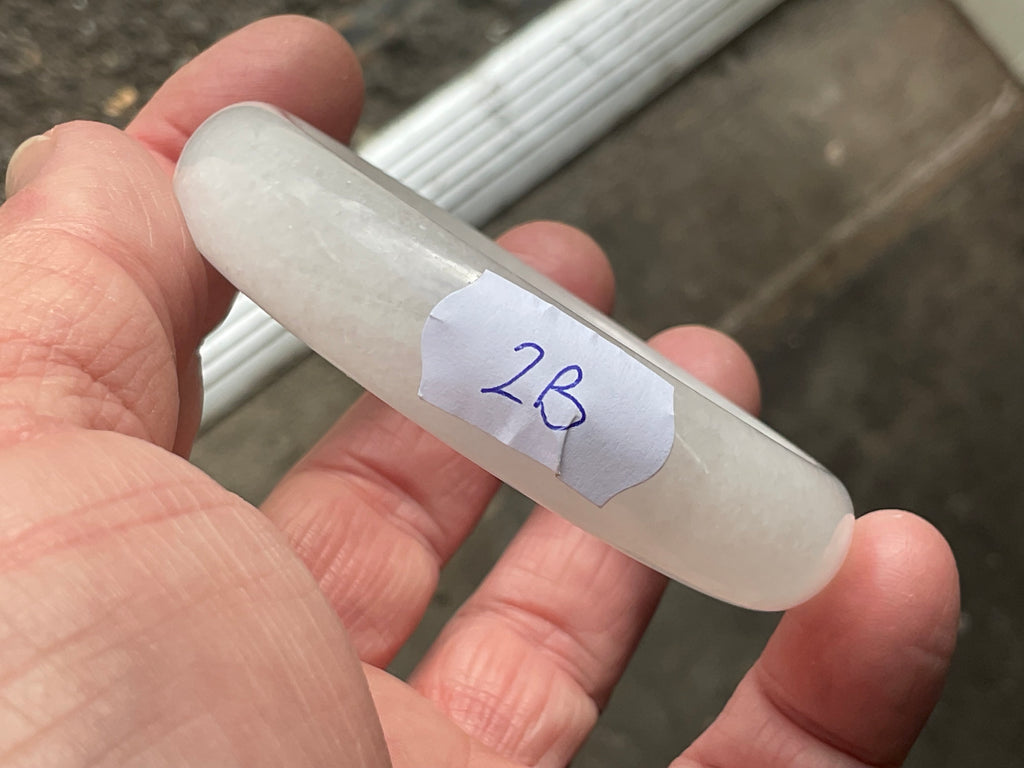 52g White Calcite Solid Bangle 2B