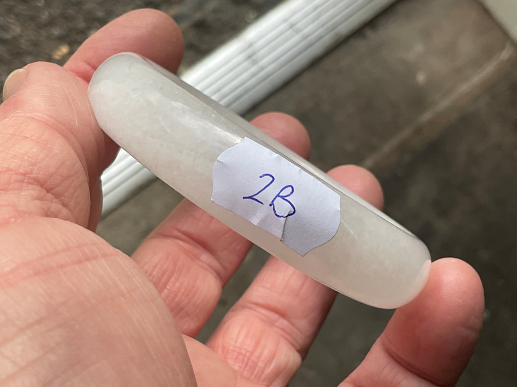 52g White Calcite Solid Bangle 2B