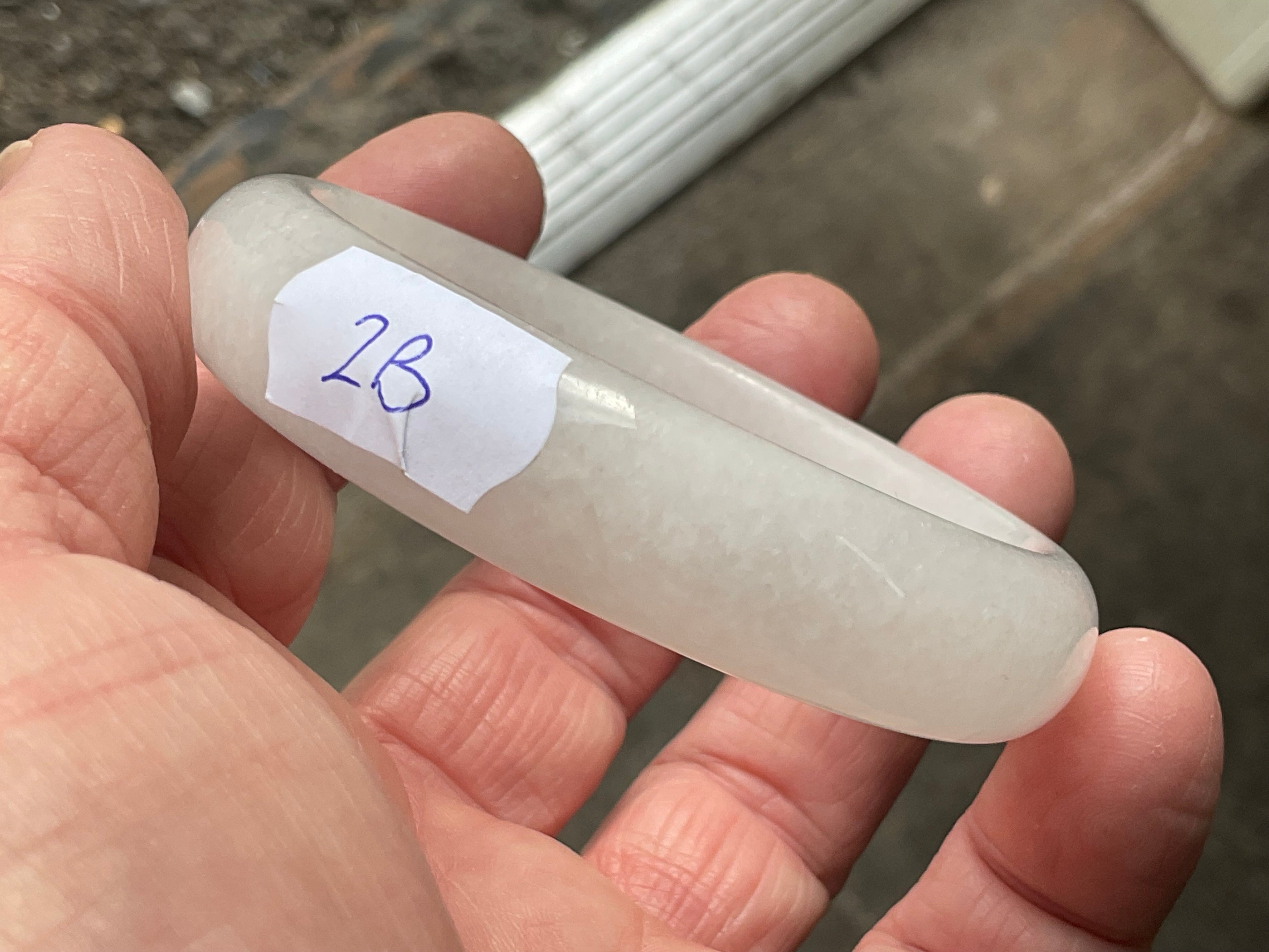 52g White Calcite Solid Bangle 2B