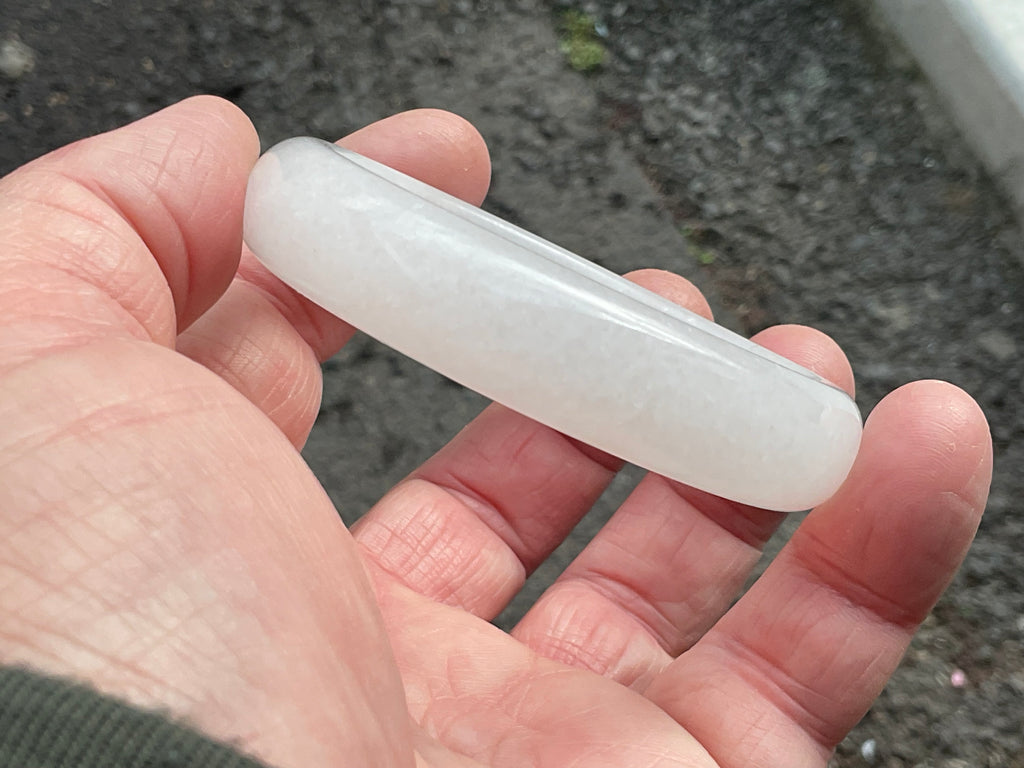 52g White Calcite Solid Bangle 2B