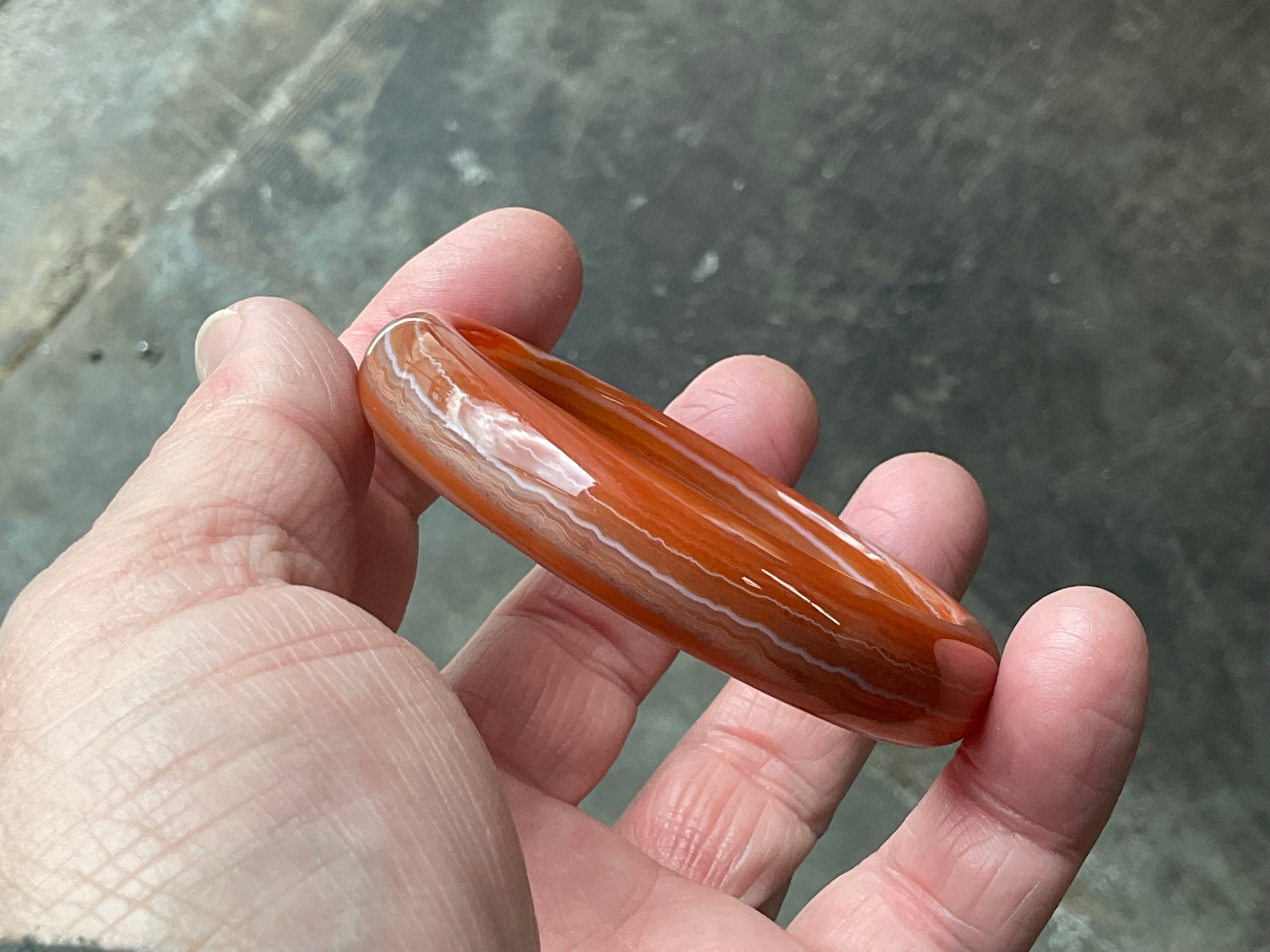 59mm Red Agate/Carnelian Solid Bangle