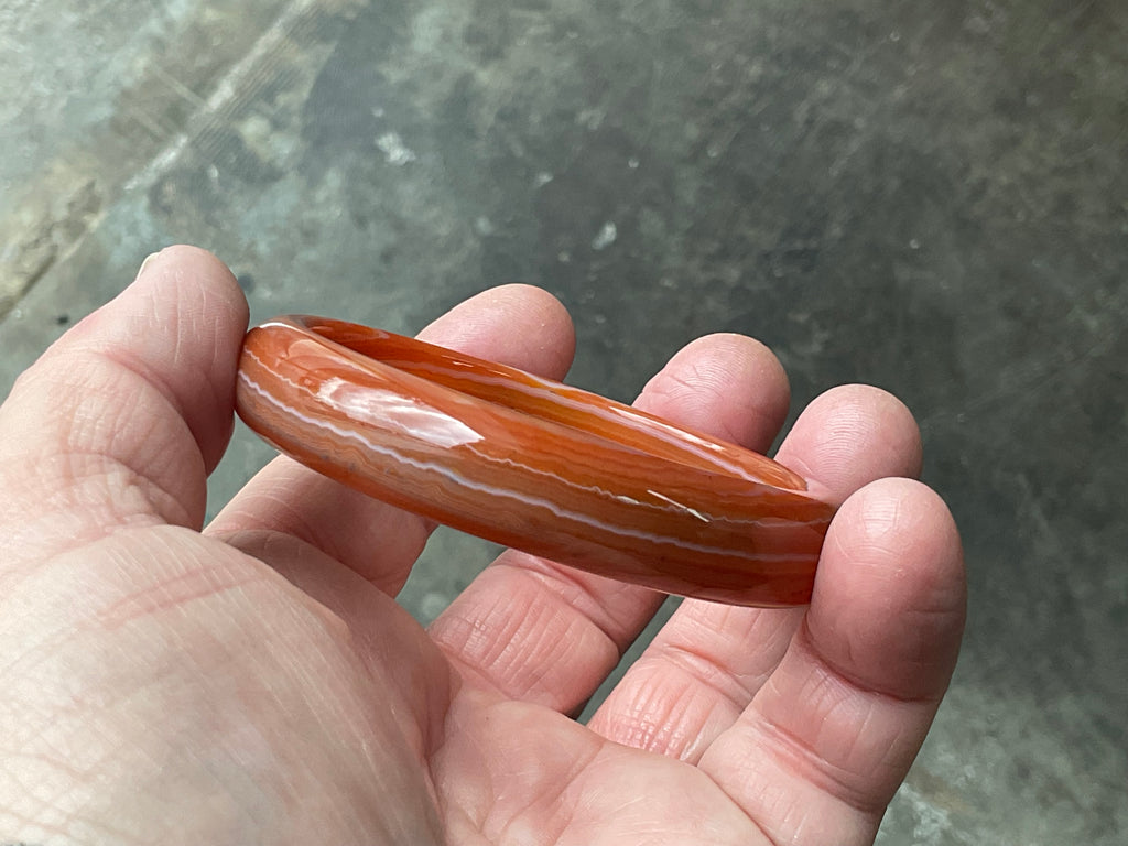59mm Red Agate/Carnelian Solid Bangle