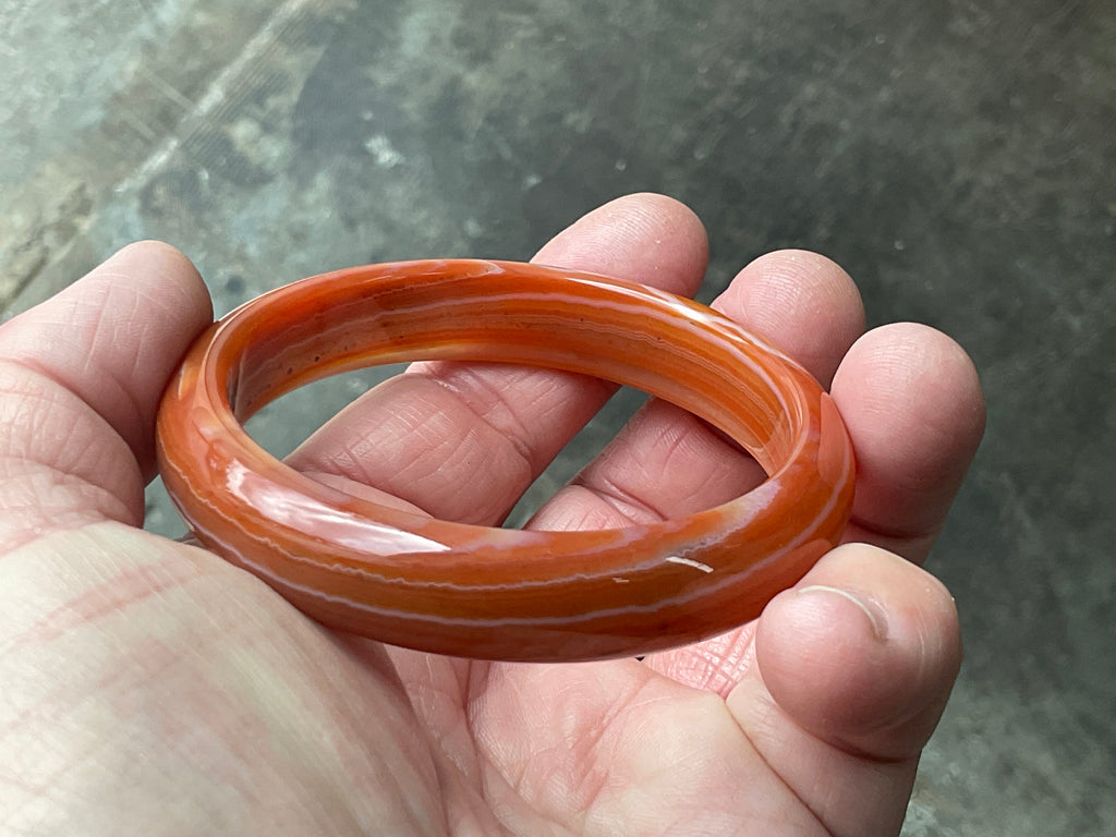 59mm Red Agate/Carnelian Solid Bangle