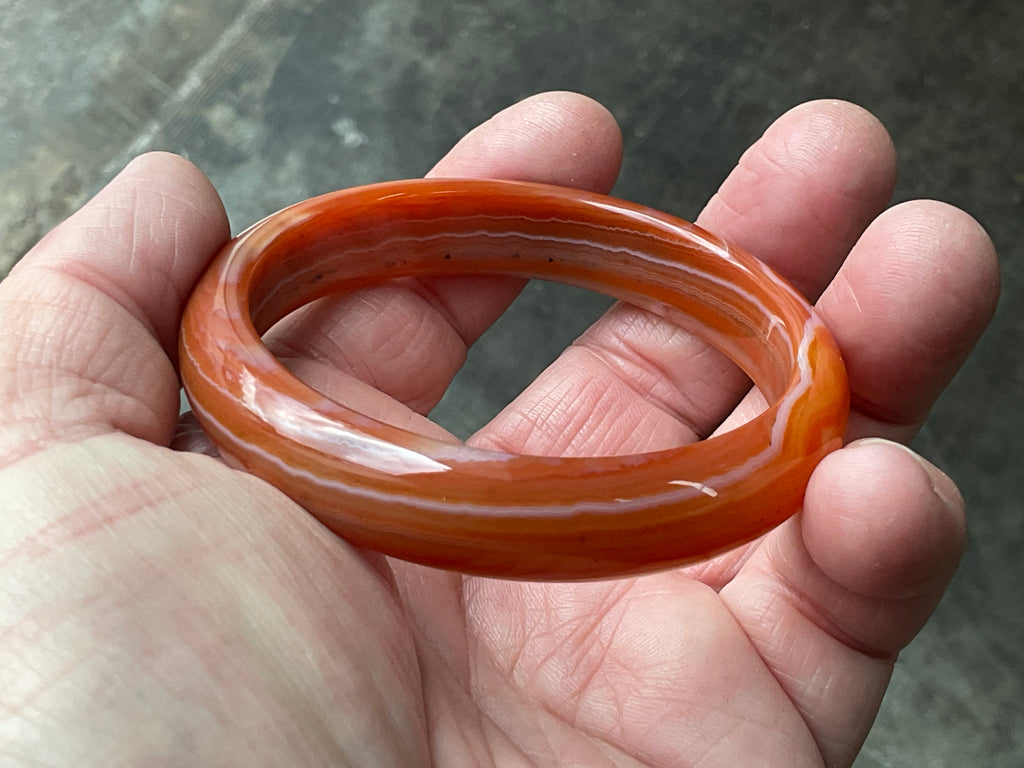 59mm Red Agate/Carnelian Solid Bangle