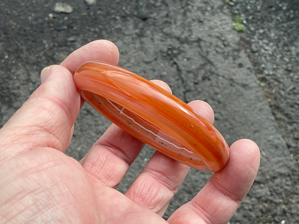 59mm Red Agate/Carnelian Solid Bangle
