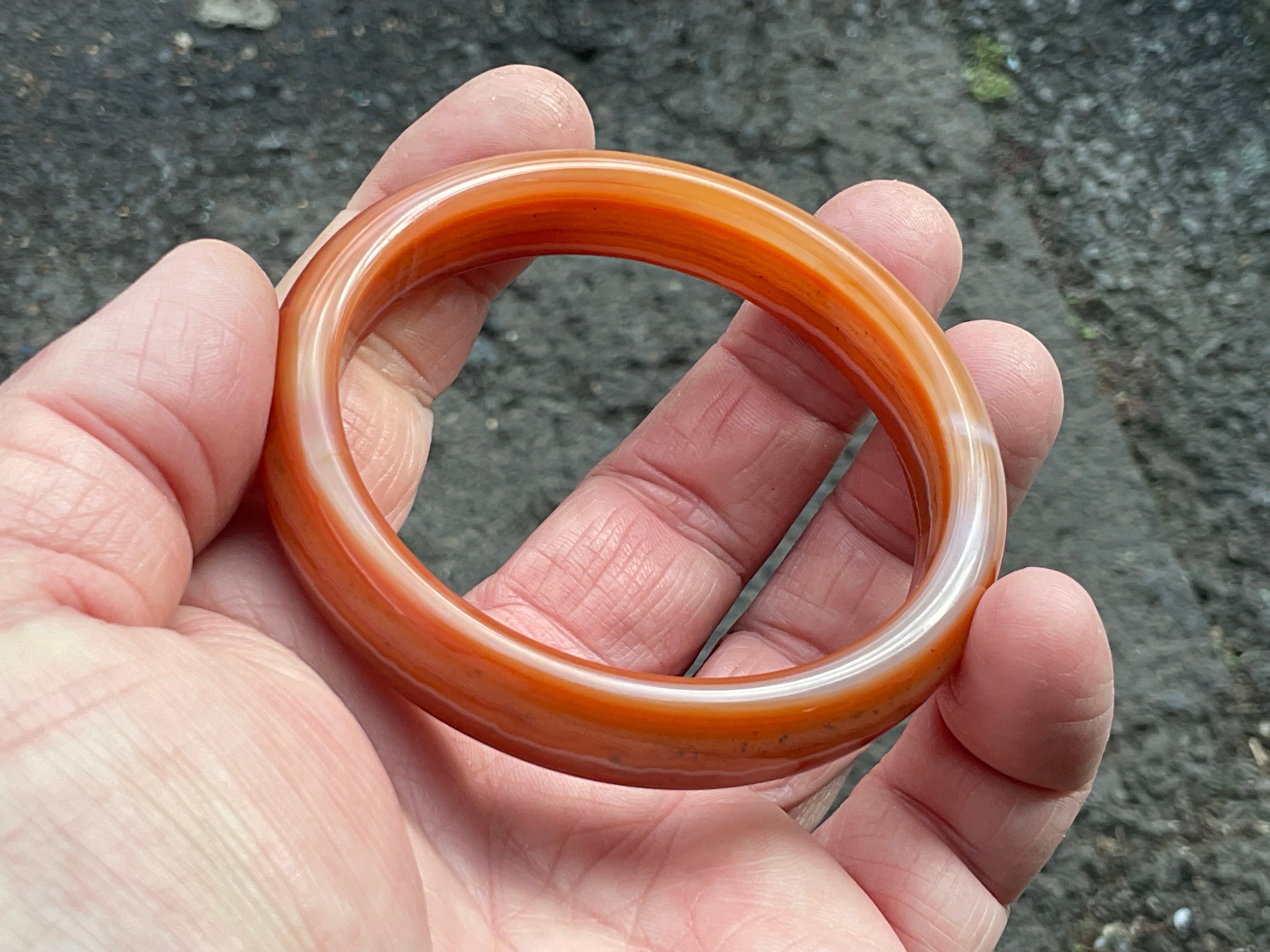 59mm Red Agate/Carnelian Solid Bangle