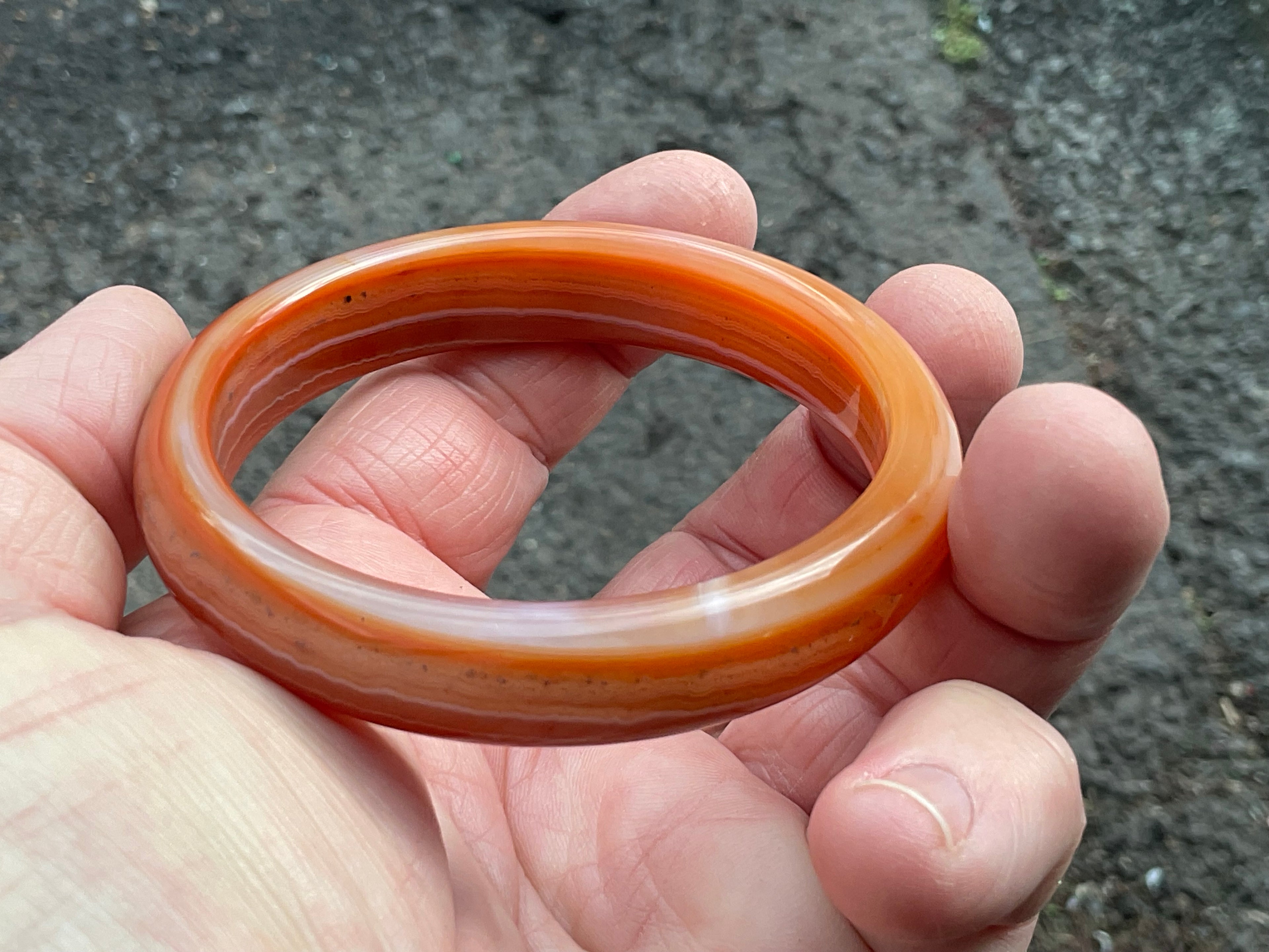 59mm Red Agate/Carnelian Solid Bangle