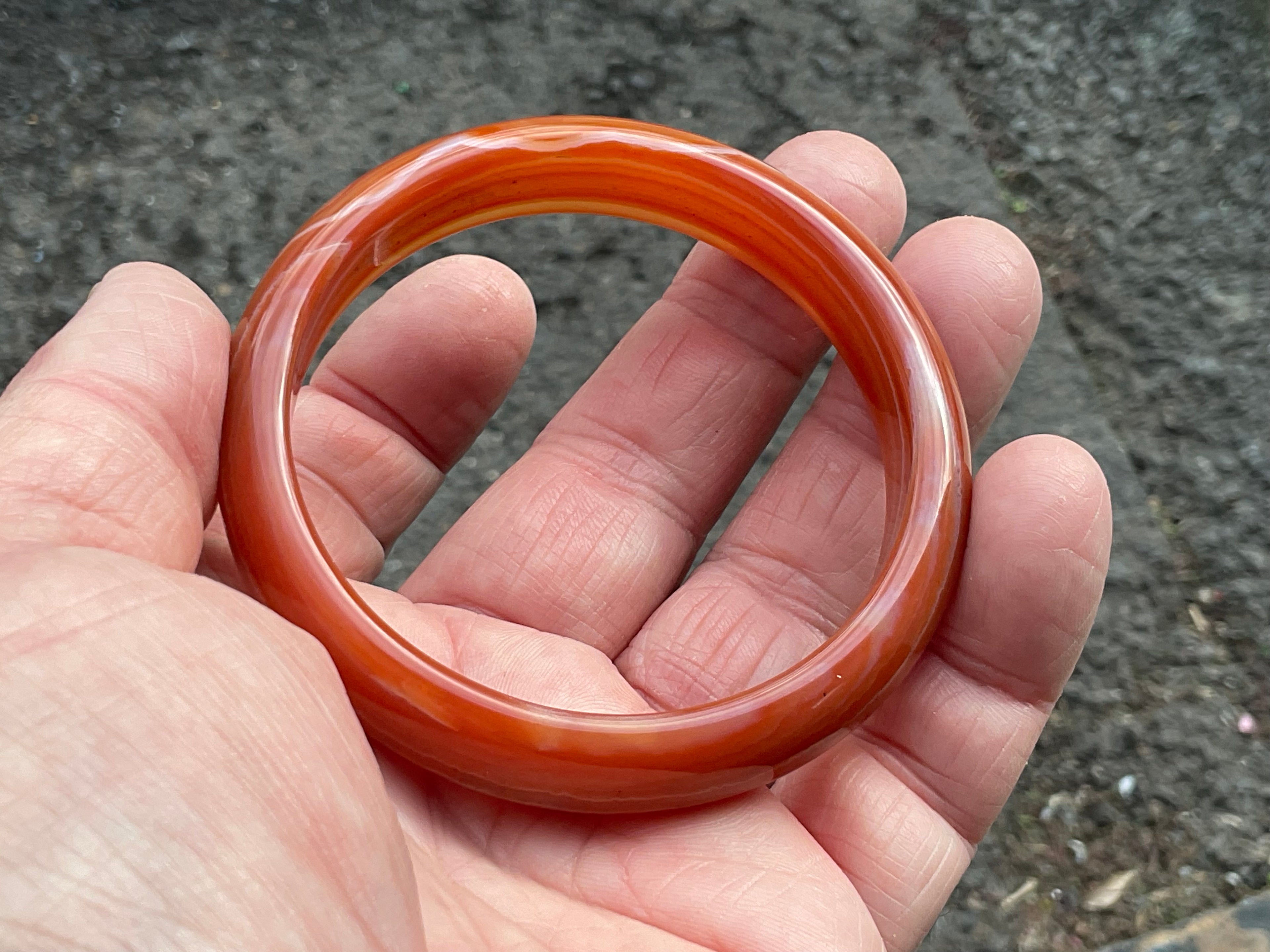 59mm Red Agate/Carnelian Solid Bangle