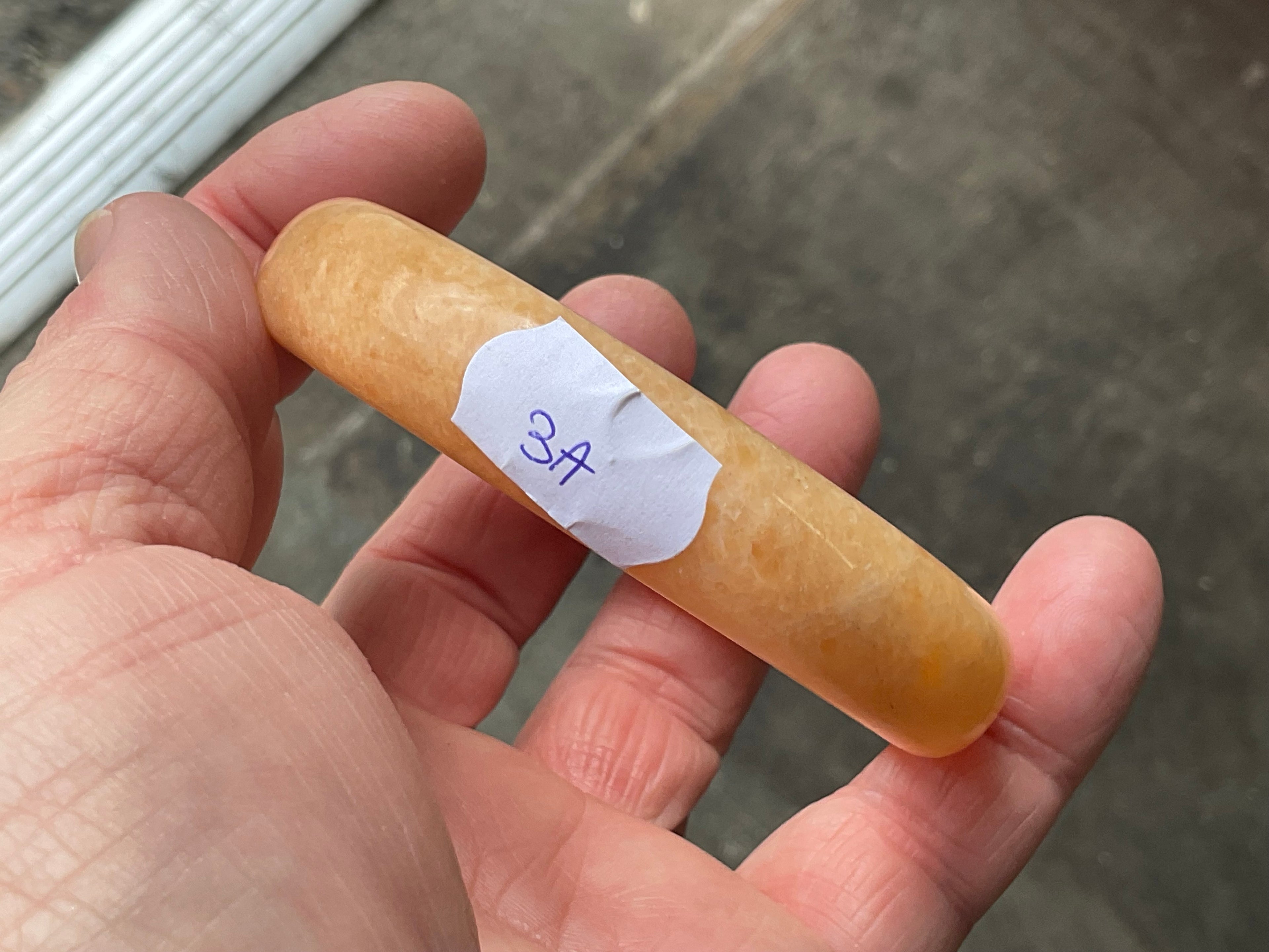 60g Orange Calcite Solid Bangle 3A