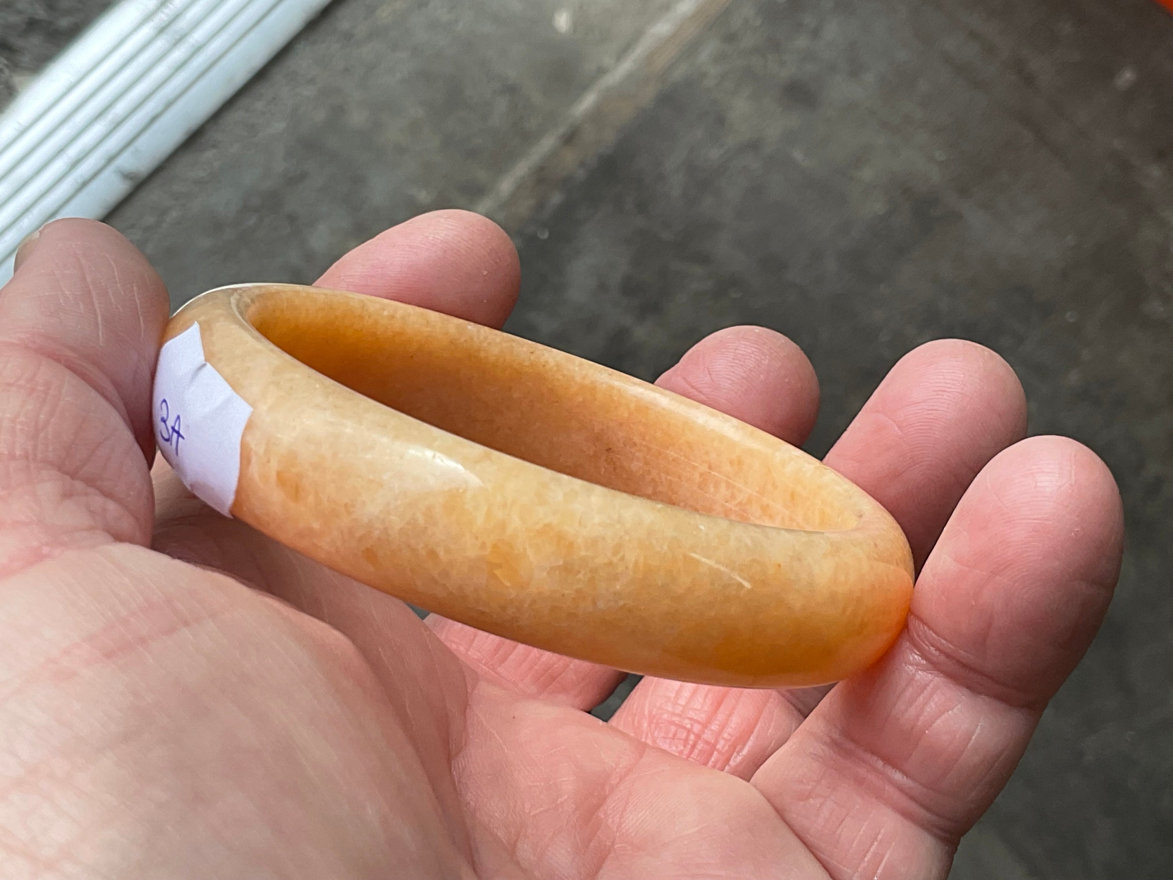 60g Orange Calcite Solid Bangle 3A