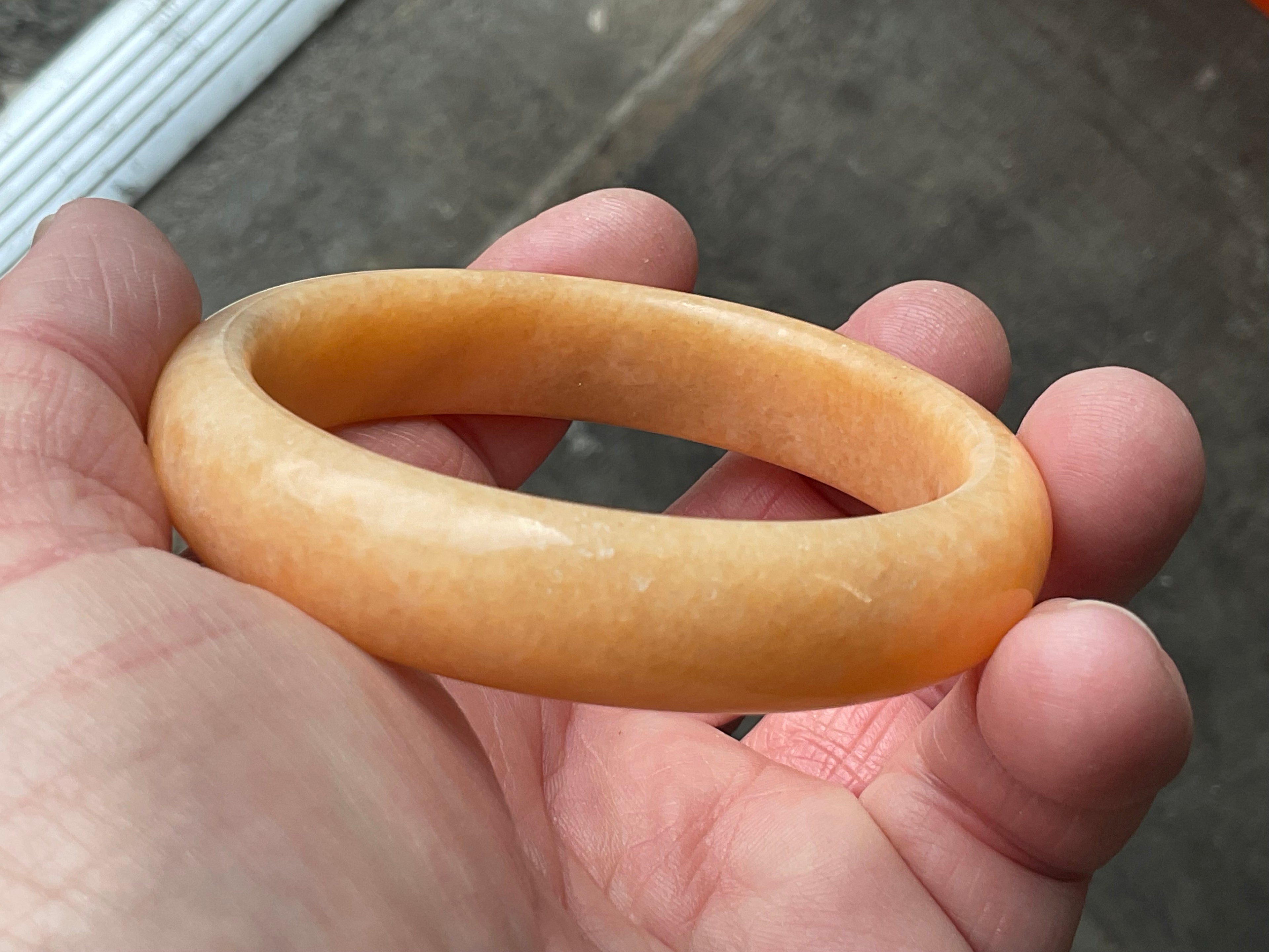 60g Orange Calcite Solid Bangle 3A