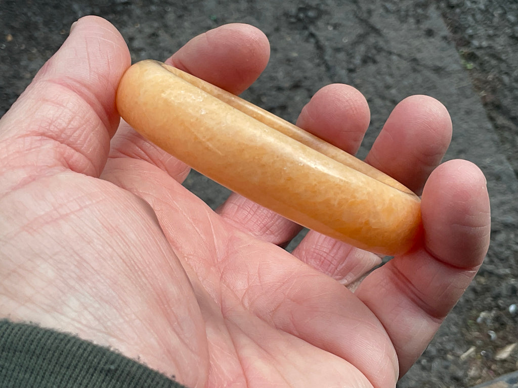 60g Orange Calcite Solid Bangle 3A