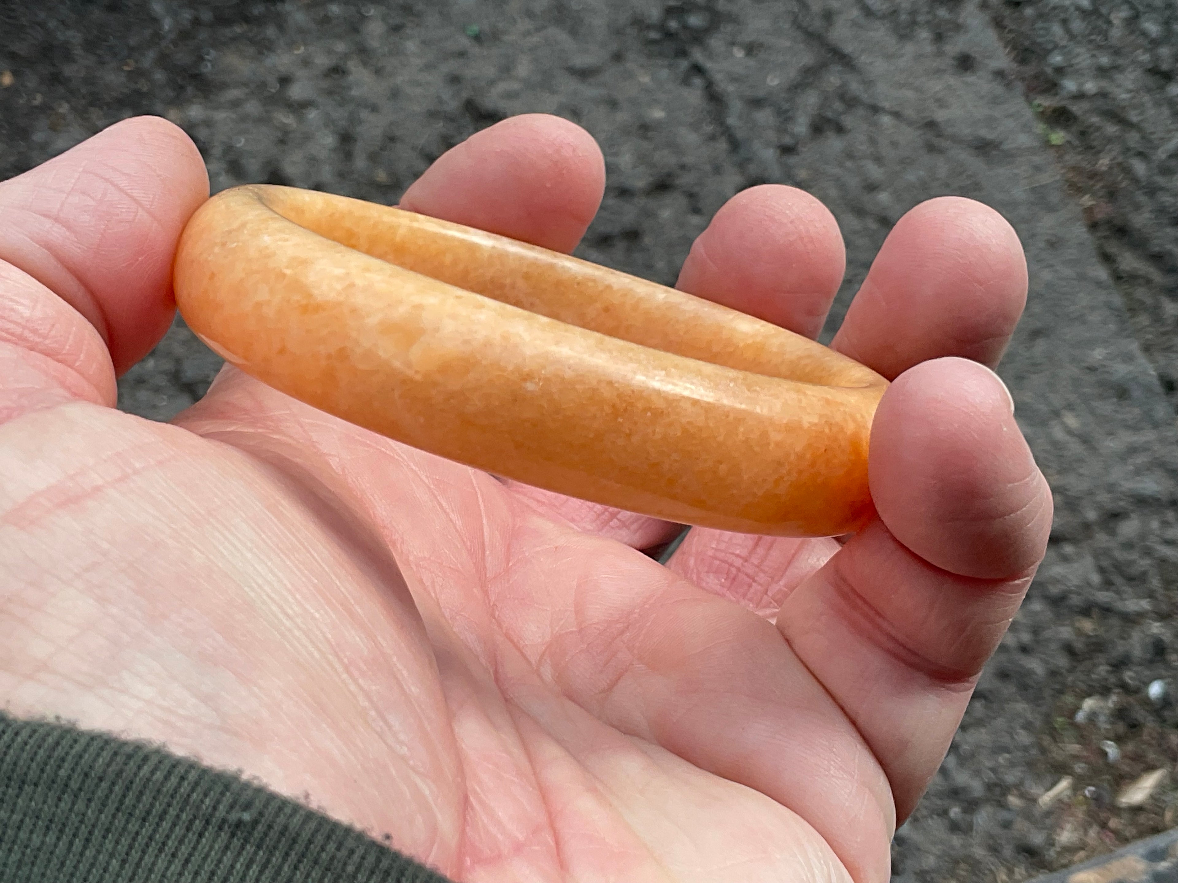 60g Orange Calcite Solid Bangle 3A