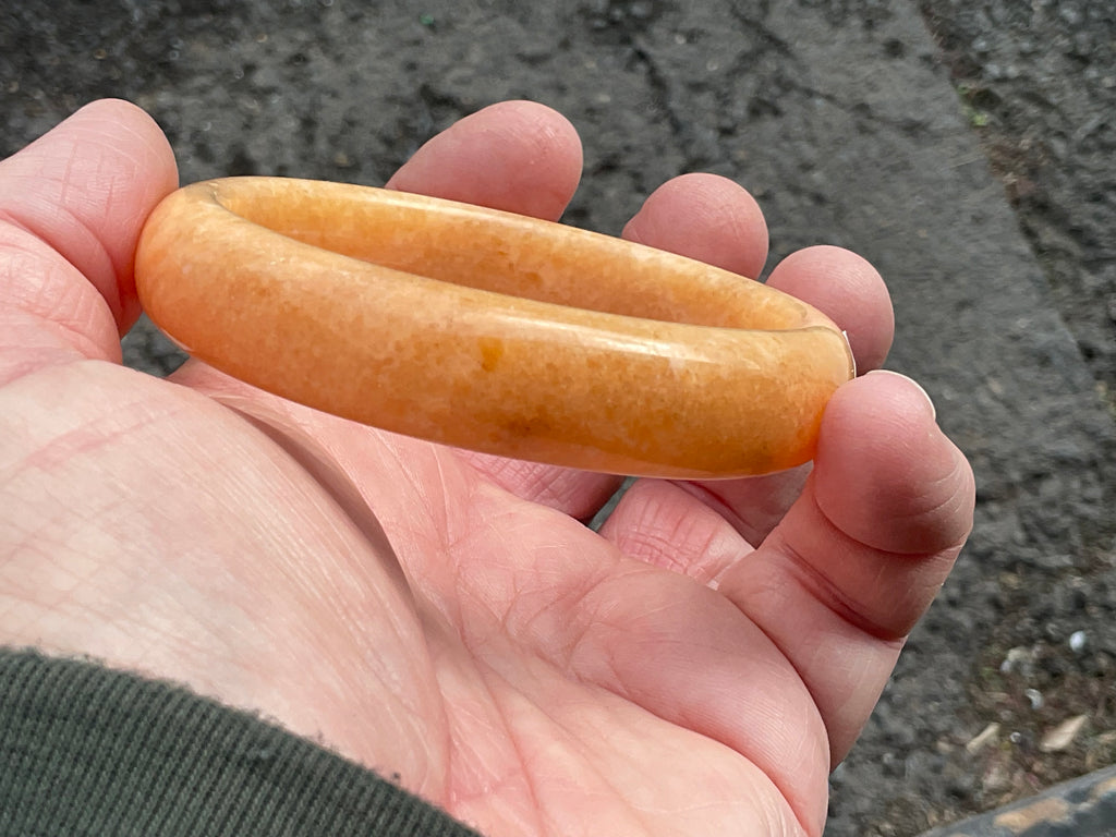 60g Orange Calcite Solid Bangle 3A