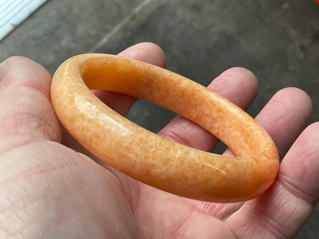 60g Orange Calcite Solid Bangle 3B