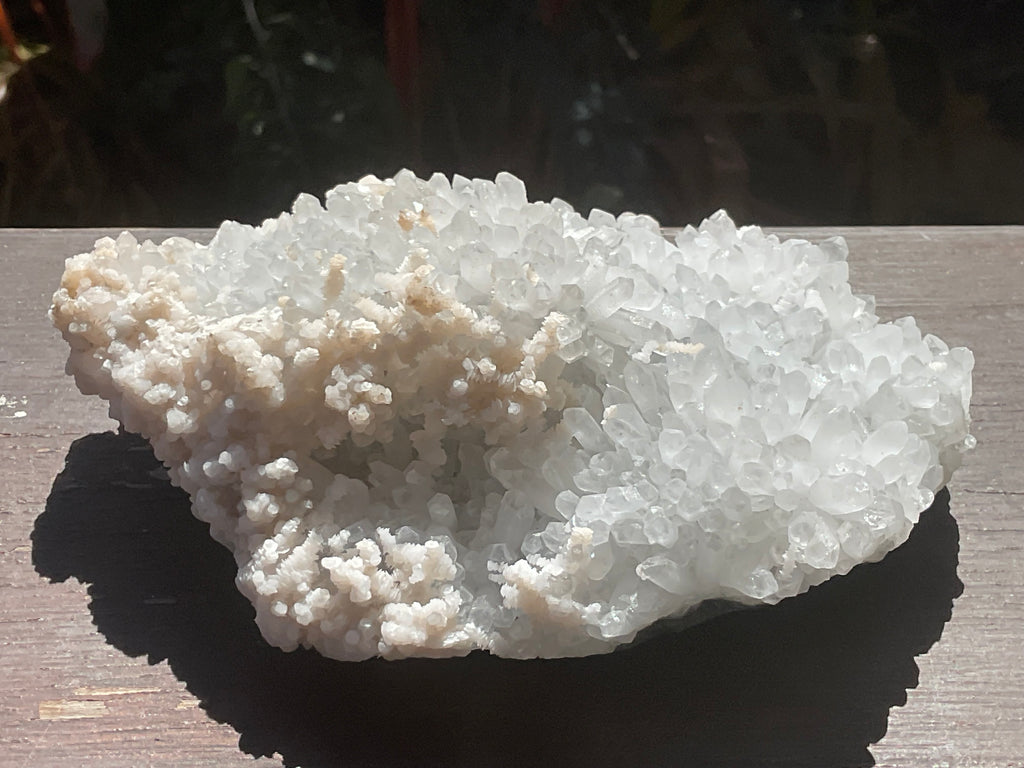 804g Screw Quartz with secondary Miniature Calcite Specimen from Inner Mongolia