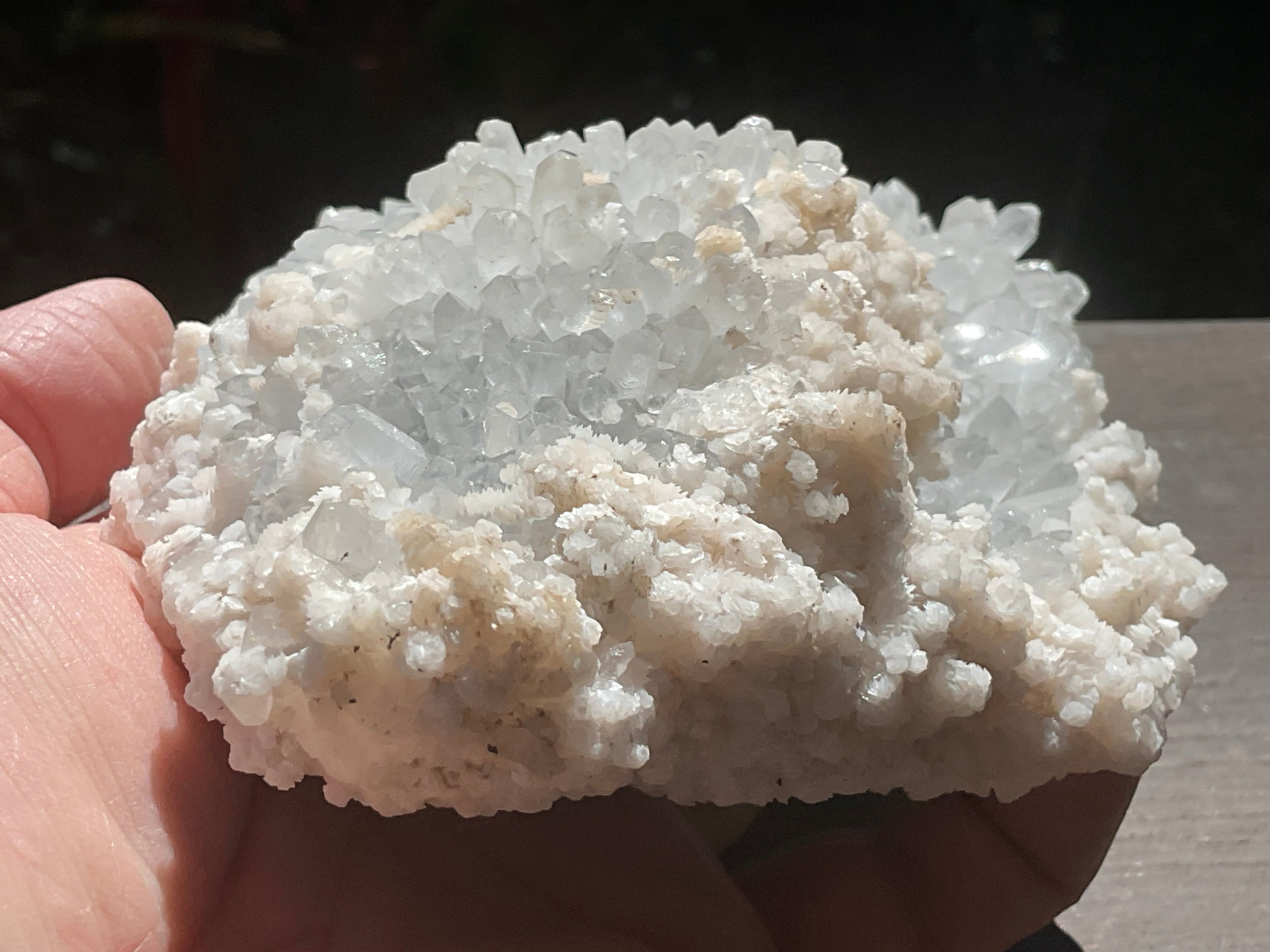 804g Screw Quartz with secondary Miniature Calcite Specimen from Inner Mongolia