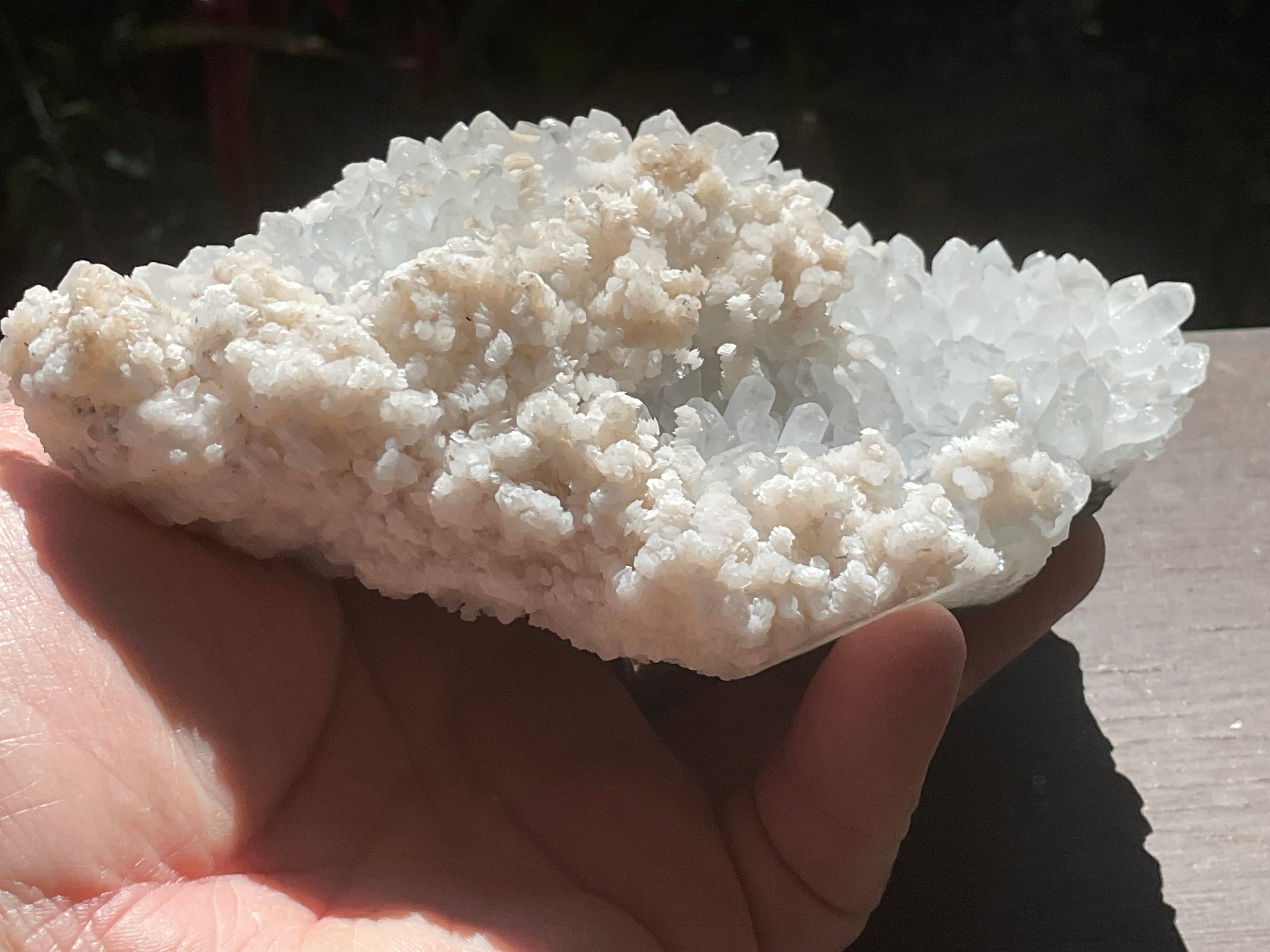 804g Screw Quartz with secondary Miniature Calcite Specimen from Inner Mongolia