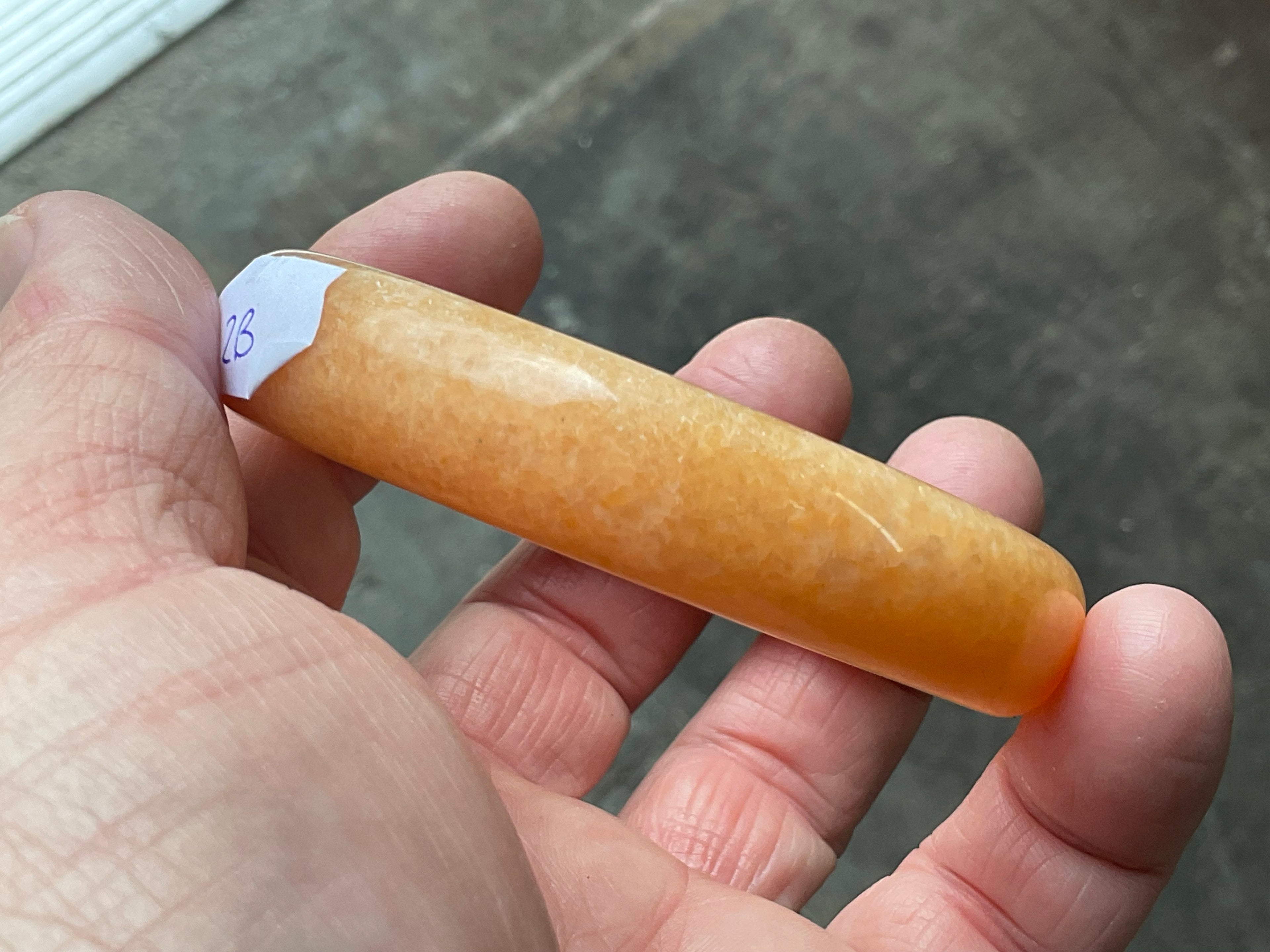 58g Orange Calcite Solid Bangle 2B