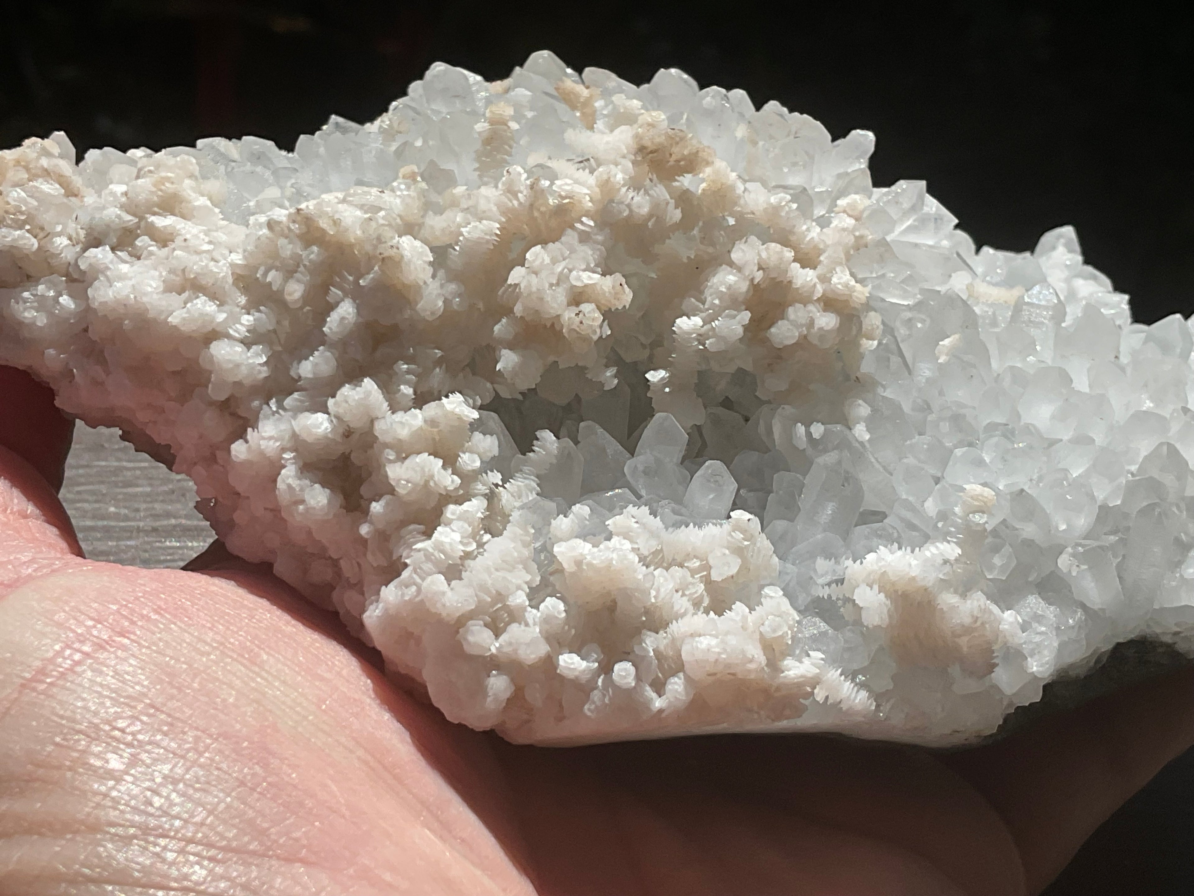 804g Screw Quartz with secondary Miniature Calcite Specimen from Inner Mongolia