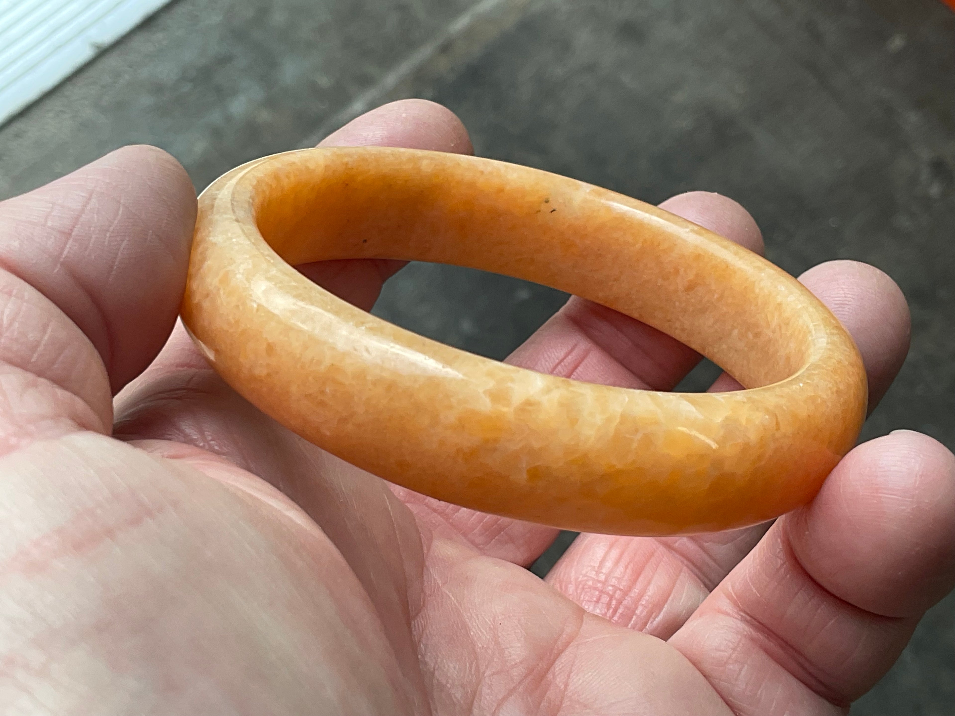 58g Orange Calcite Solid Bangle 2B