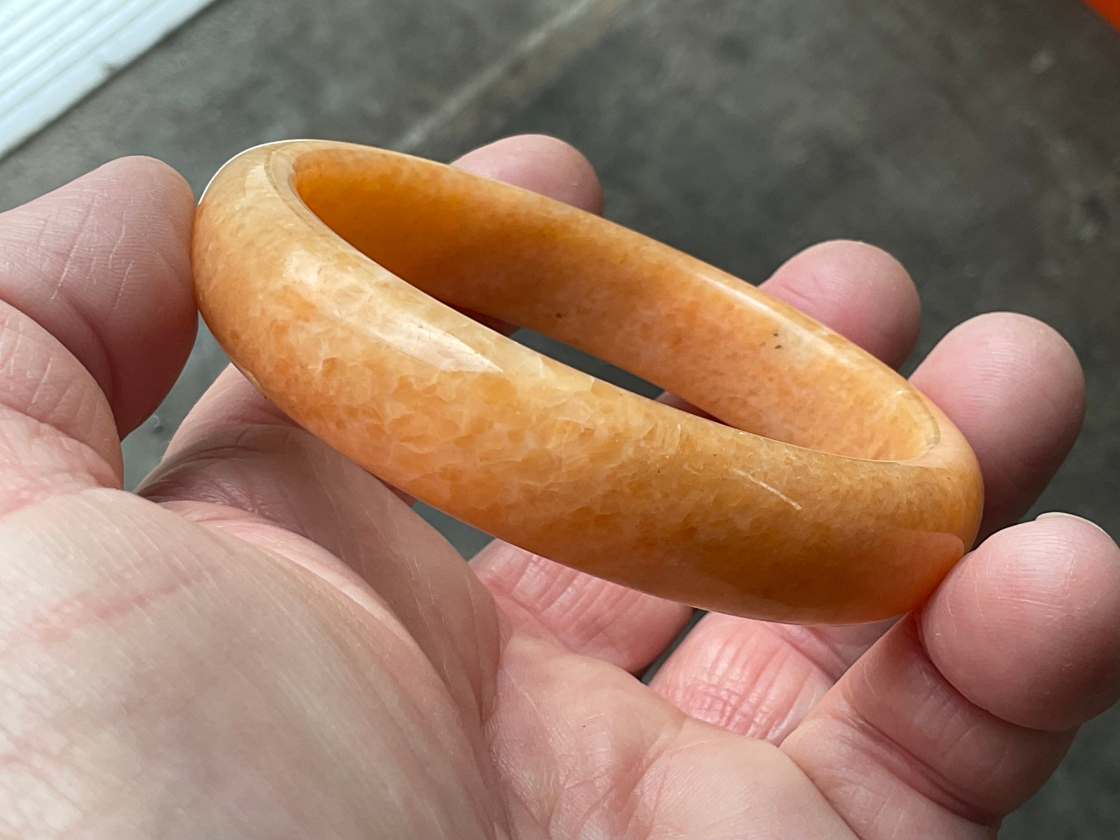 58g Orange Calcite Solid Bangle 2B