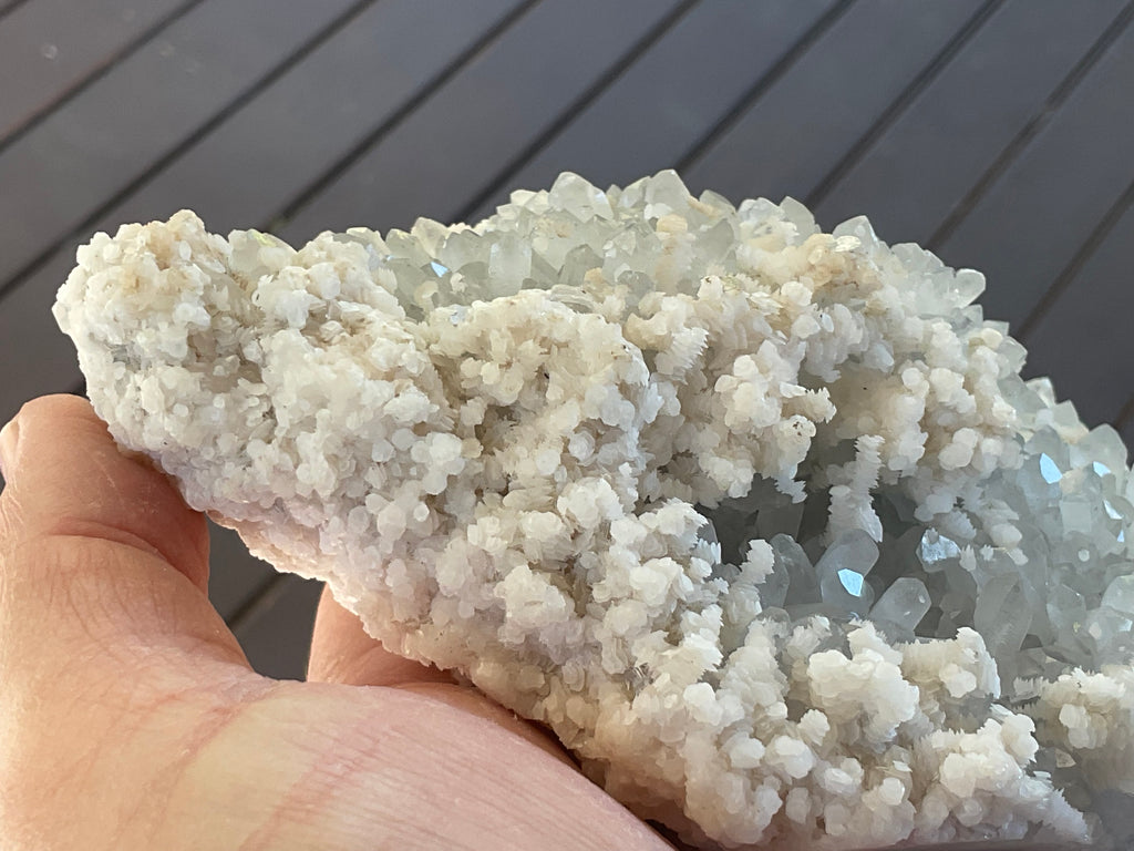 804g Screw Quartz with secondary Miniature Calcite Specimen from Inner Mongolia