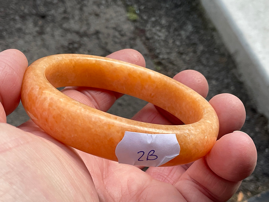 58g Orange Calcite Solid Bangle 2B