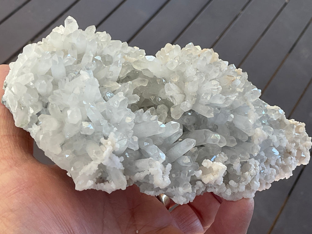 804g Screw Quartz with secondary Miniature Calcite Specimen from Inner Mongolia