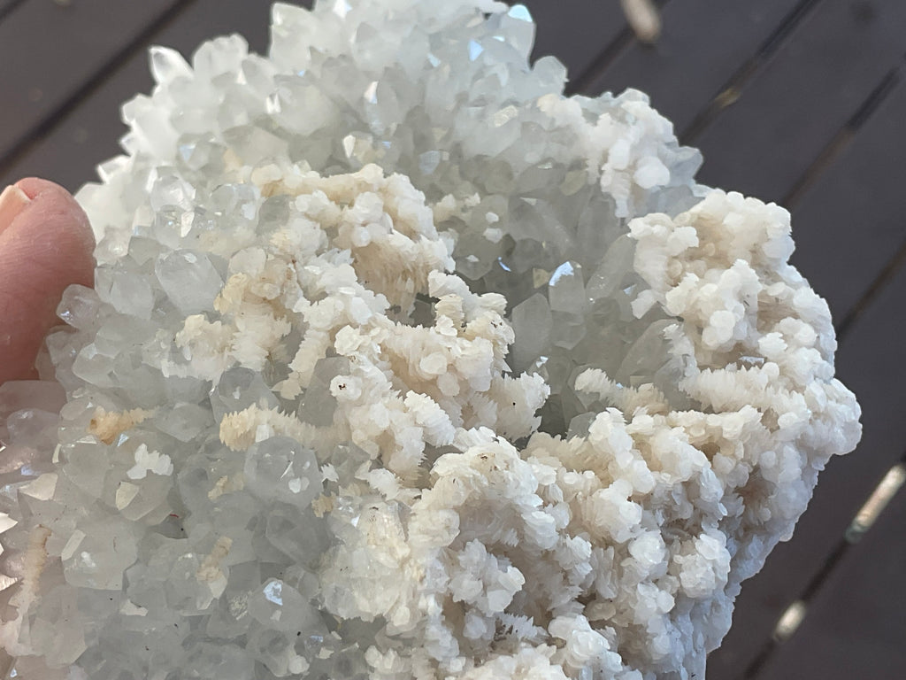 804g Screw Quartz with secondary Miniature Calcite Specimen from Inner Mongolia