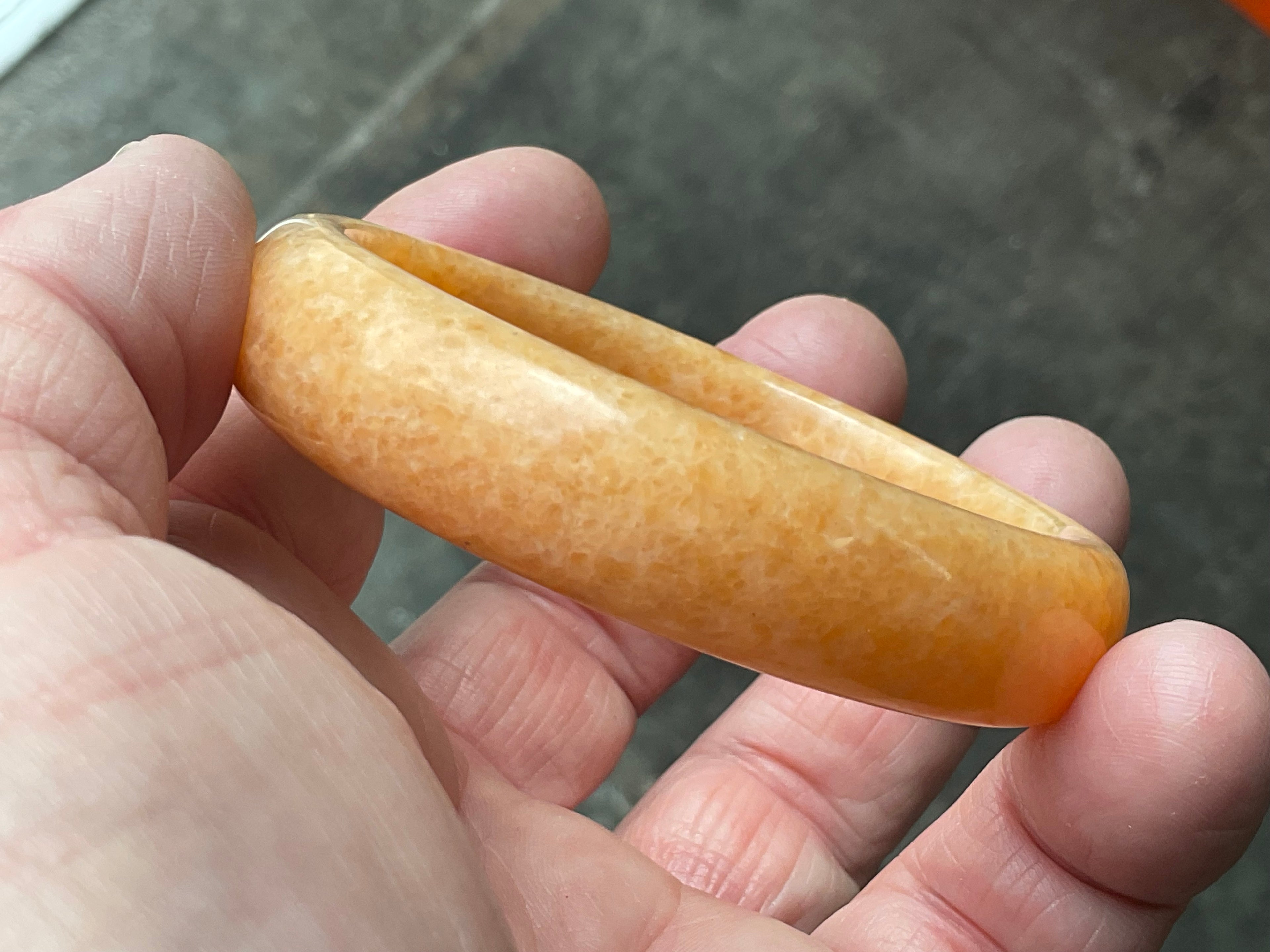 48g Orange Calcite Solid Bangle 2A