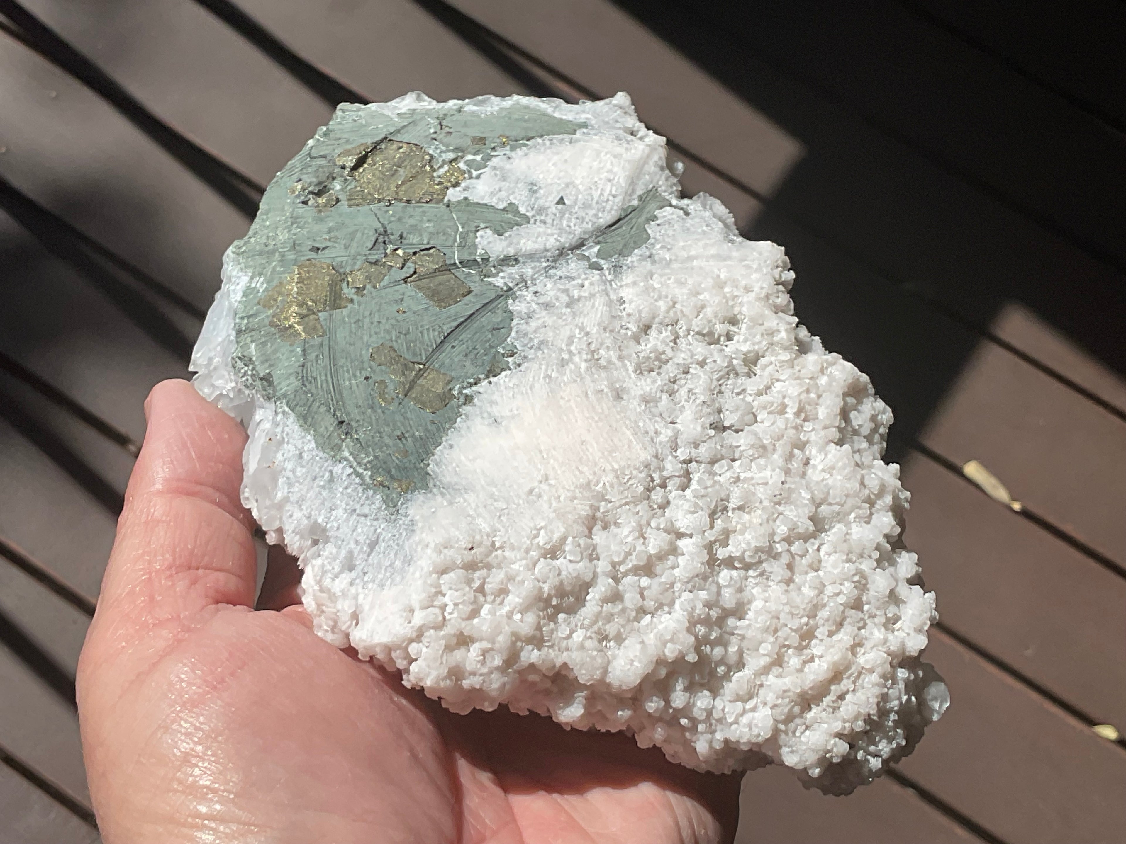 804g Screw Quartz with secondary Miniature Calcite Specimen from Inner Mongolia
