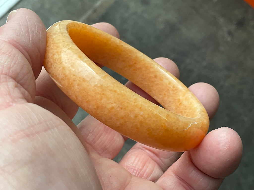 48g Orange Calcite Solid Bangle 2A