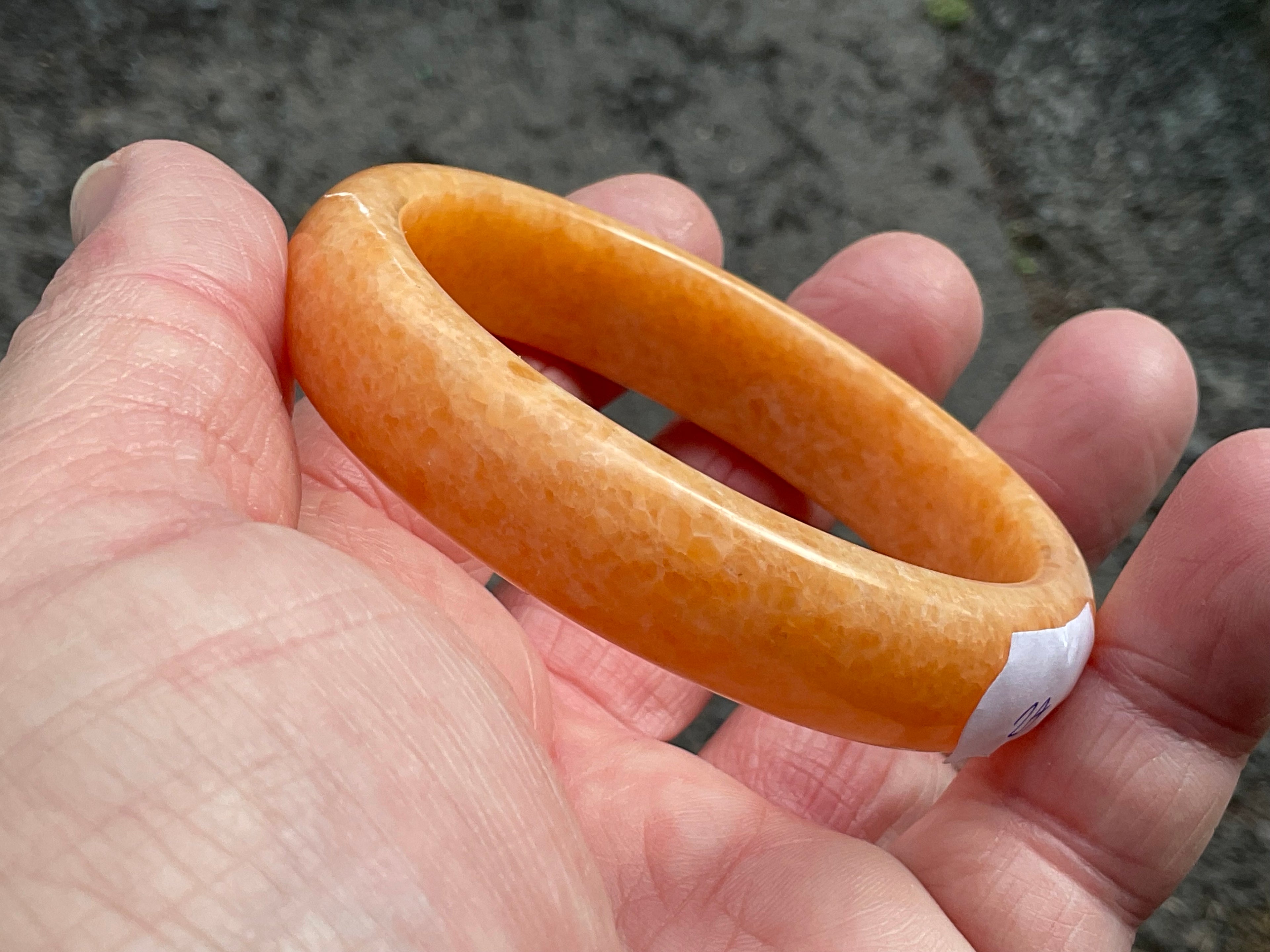 48g Orange Calcite Solid Bangle 2A
