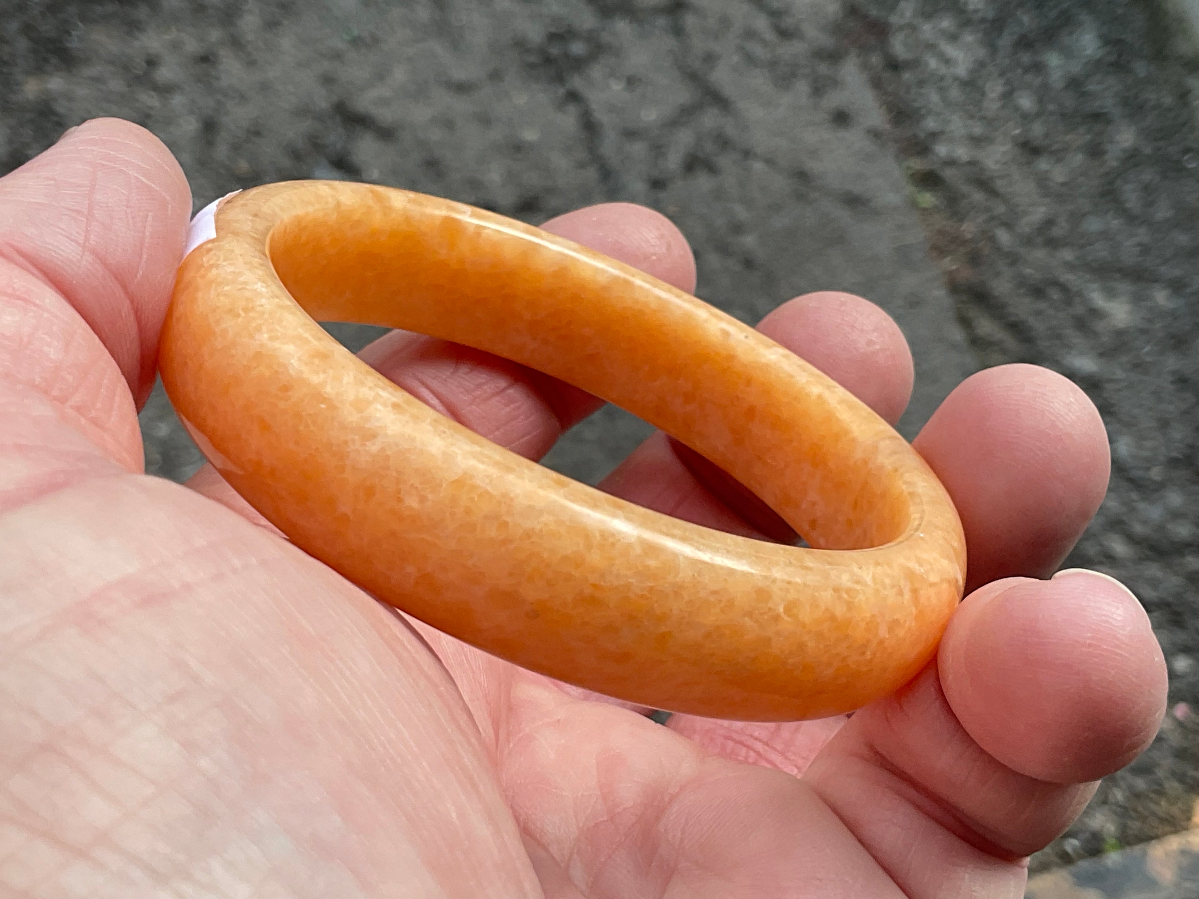48g Orange Calcite Solid Bangle 2A