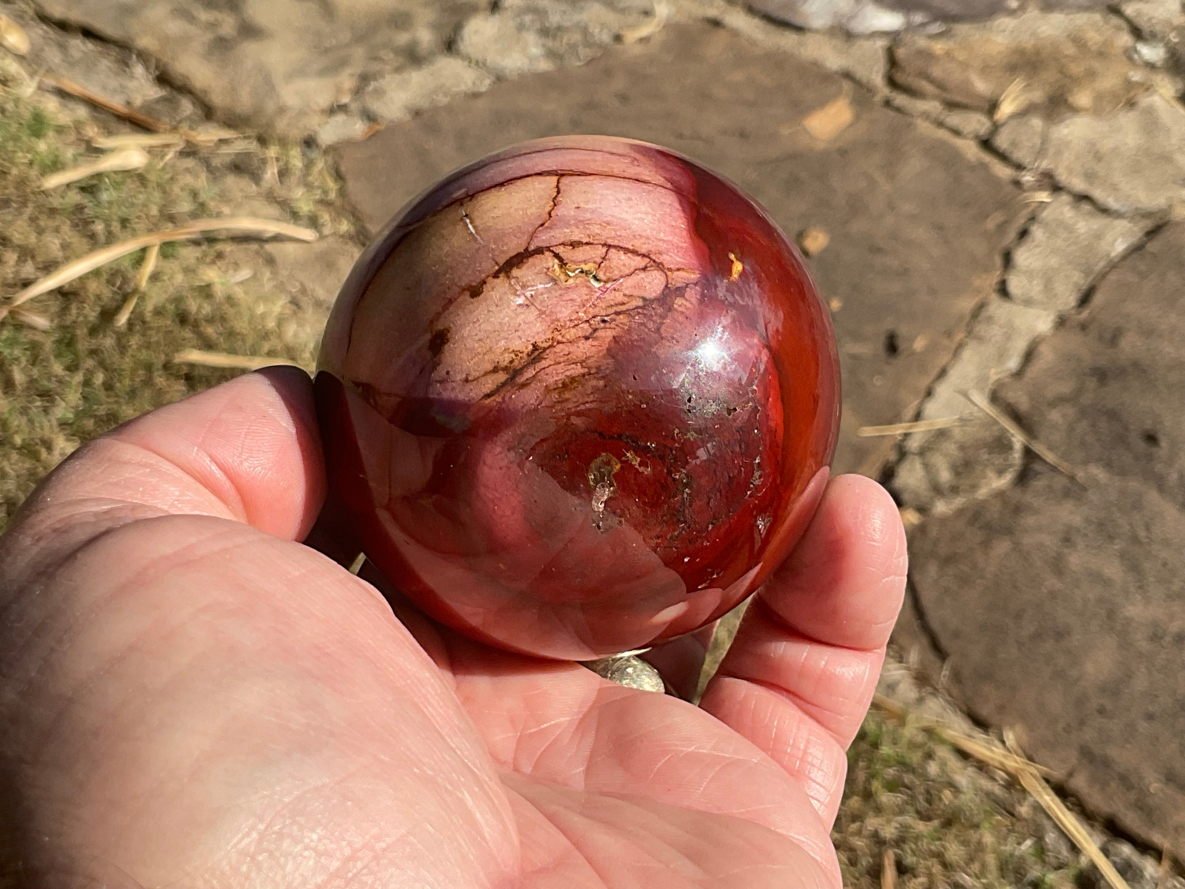 324g (5.7cm diameter) Mookaite Sphere 7B
